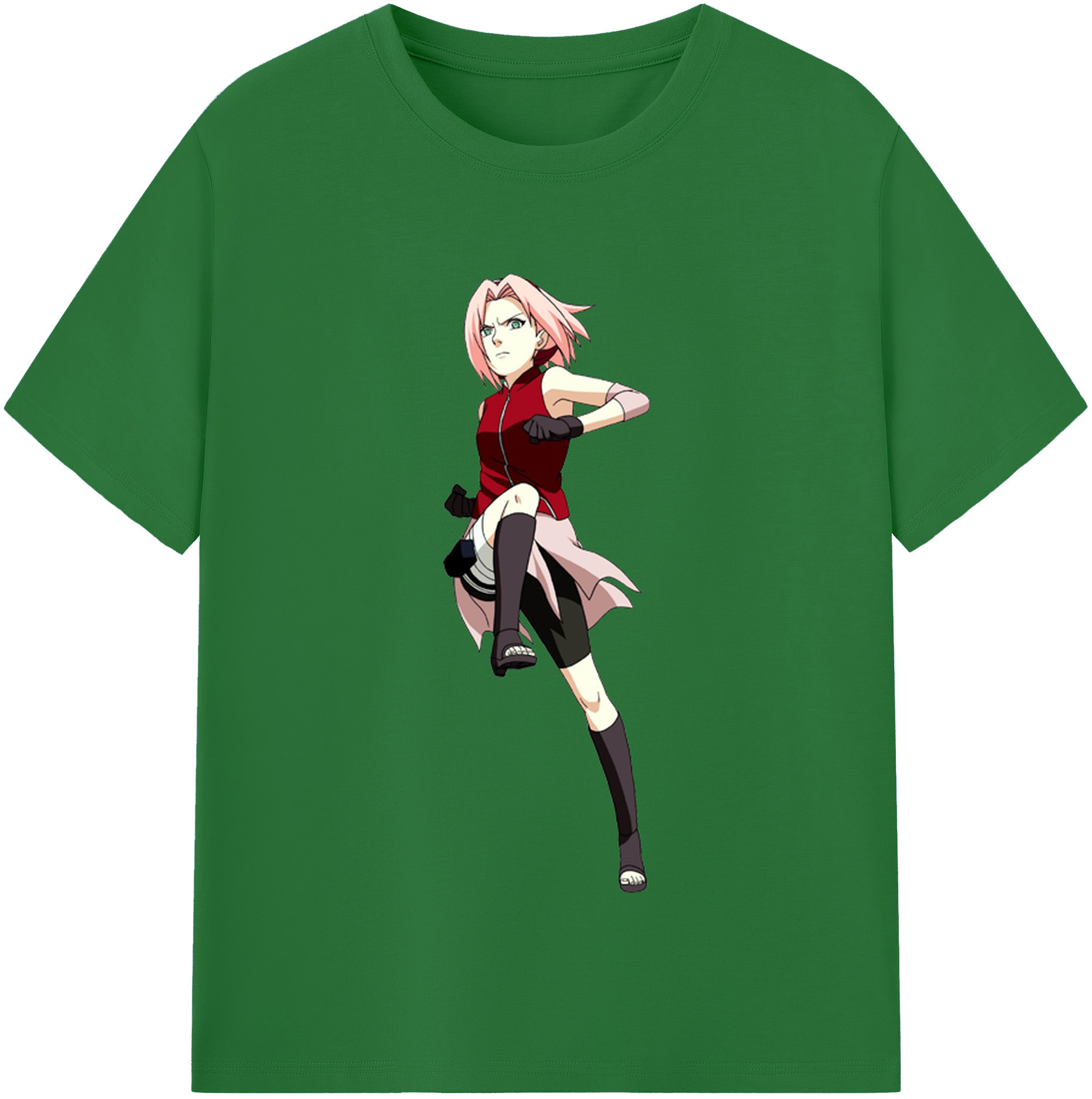 （画像用） NARUTO -ナルト- 春野サクラ Haruno Sakura 綿100％半袖Tシャツ（フロントプリント）
