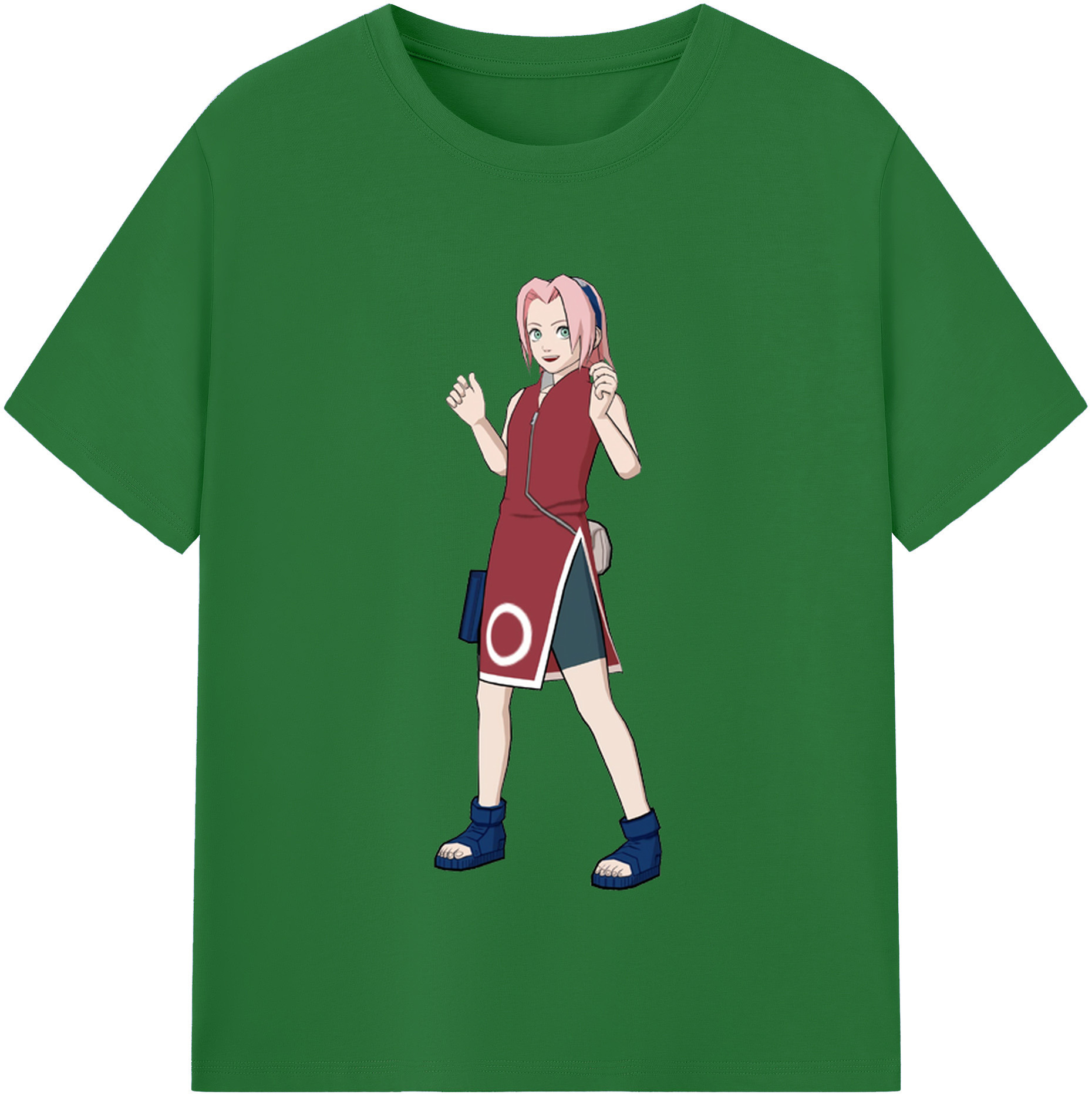（画像用） NARUTO -ナルト- 春野サクラ Haruno Sakura 綿100％半袖Tシャツ（フロントプリント）