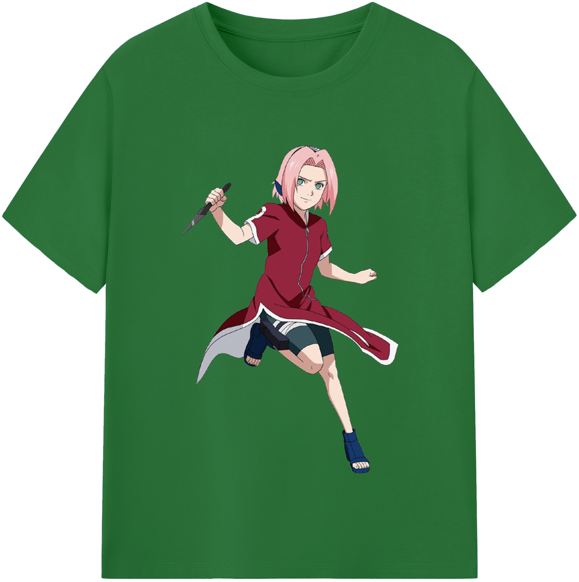 （画像用） NARUTO -ナルト- 春野サクラ Haruno Sakura 綿100％半袖Tシャツ（フロントプリント）