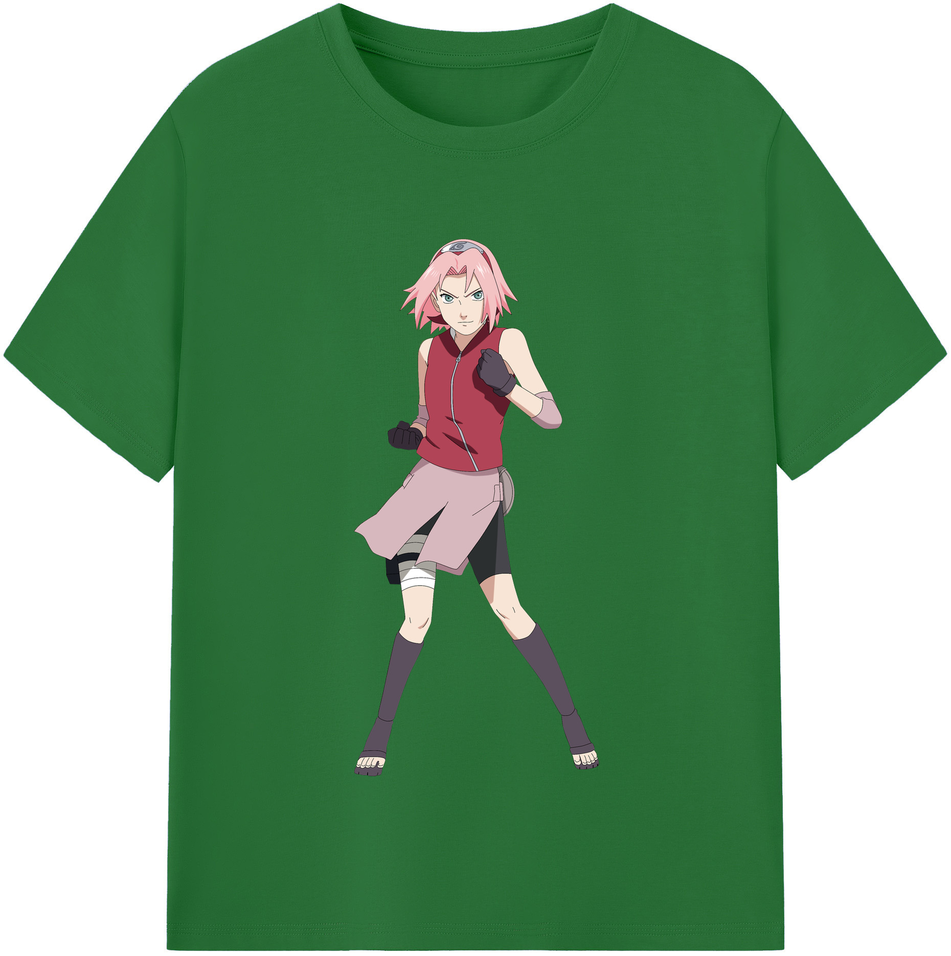 （画像用） NARUTO -ナルト- 春野サクラ Haruno Sakura 綿100％半袖Tシャツ（フロントプリント）