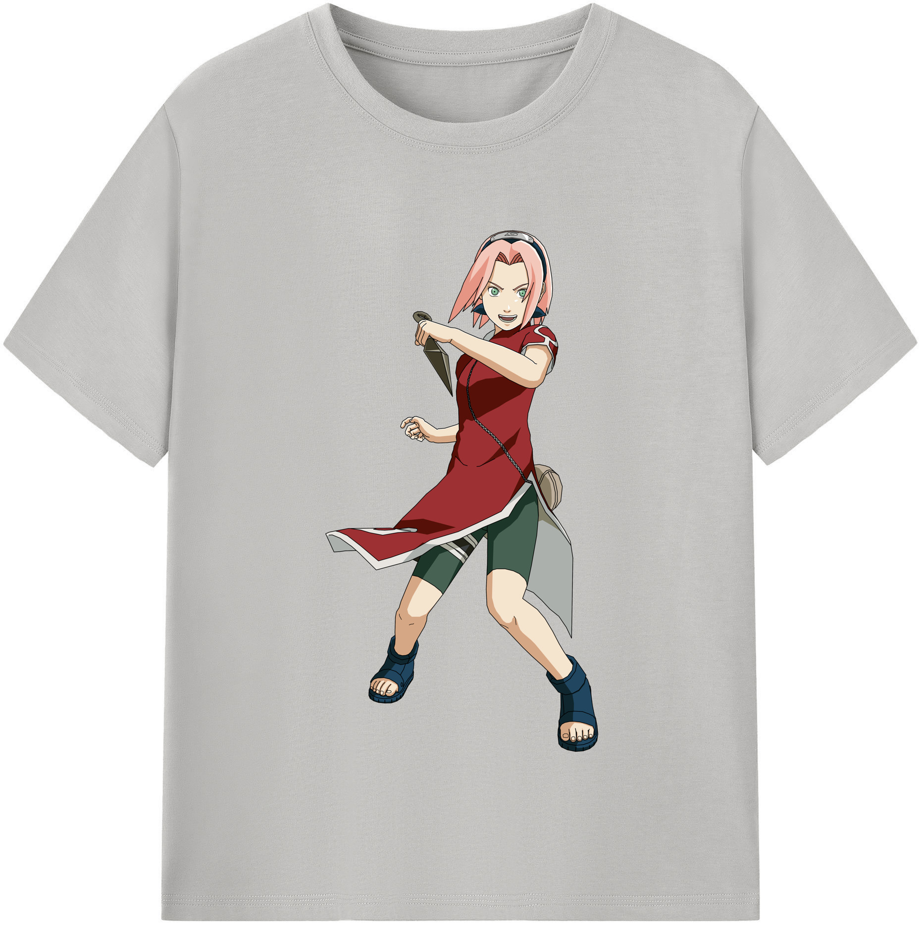 （画像用） NARUTO -ナルト- 春野サクラ Haruno Sakura 綿100％半袖Tシャツ（フロントプリント）
