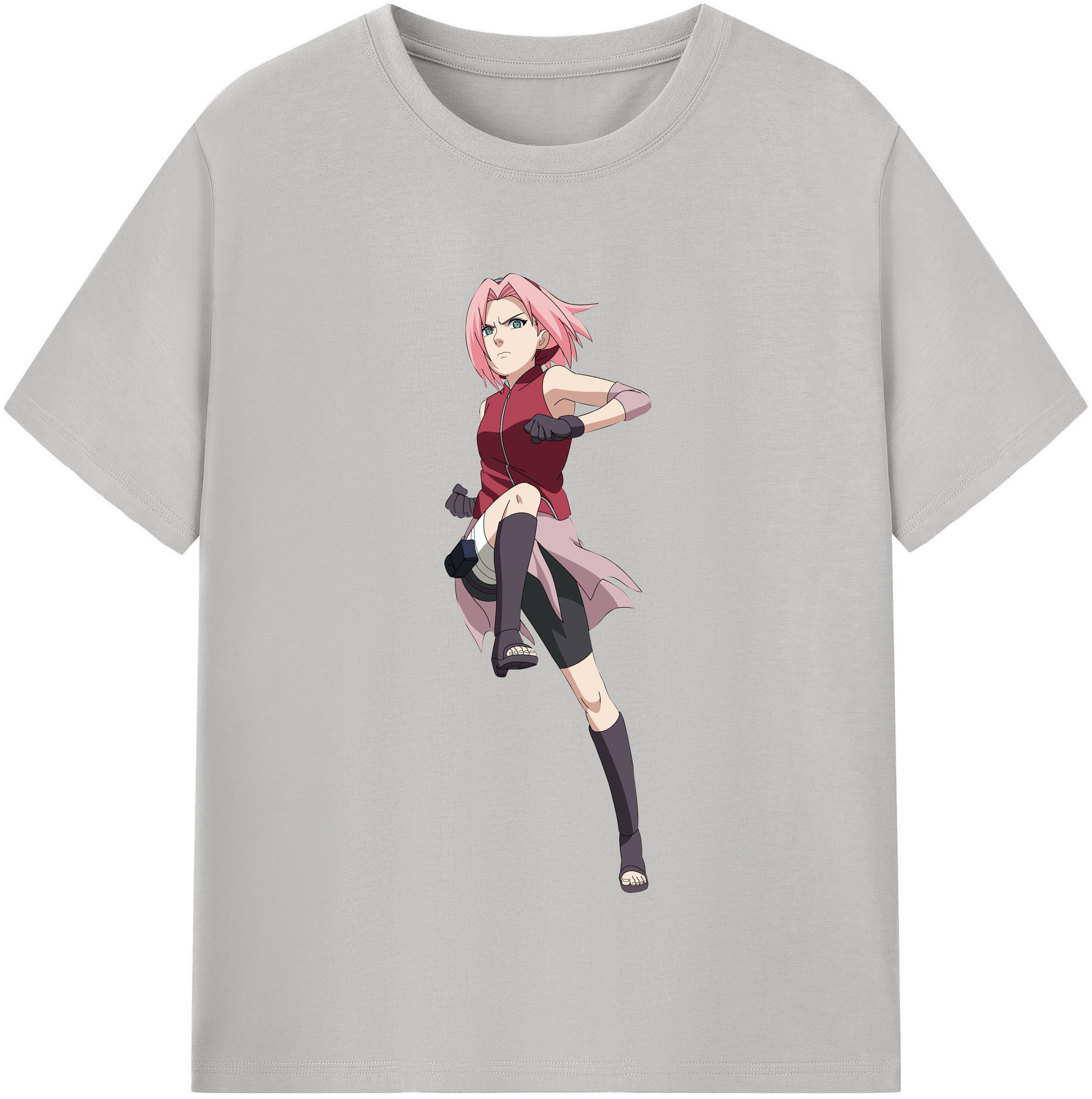 （画像用） NARUTO -ナルト- 春野サクラ Haruno Sakura 綿100％半袖Tシャツ（フロントプリント）