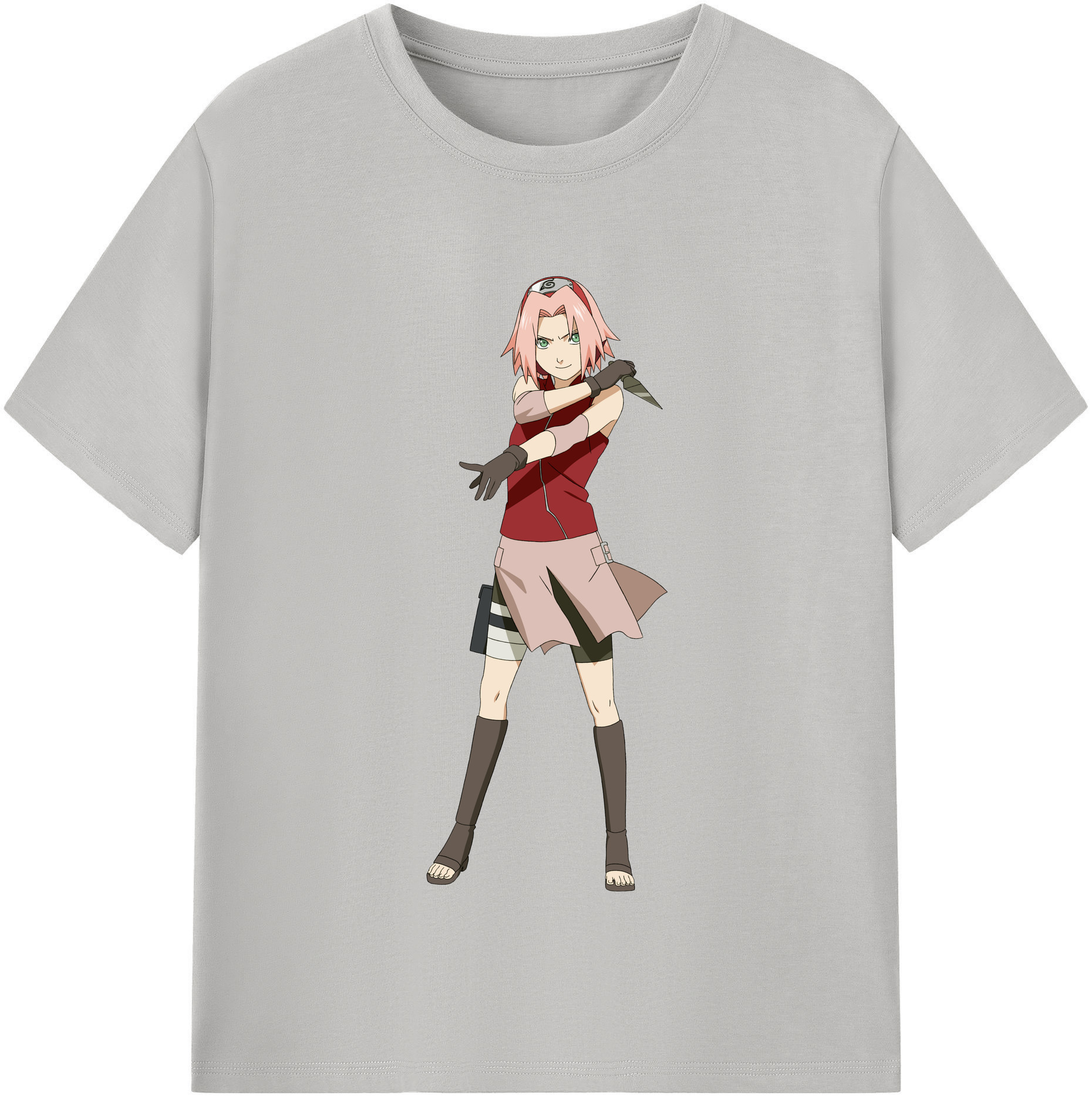 （画像用） NARUTO -ナルト- 春野サクラ Haruno Sakura 綿100％半袖Tシャツ（フロントプリント）