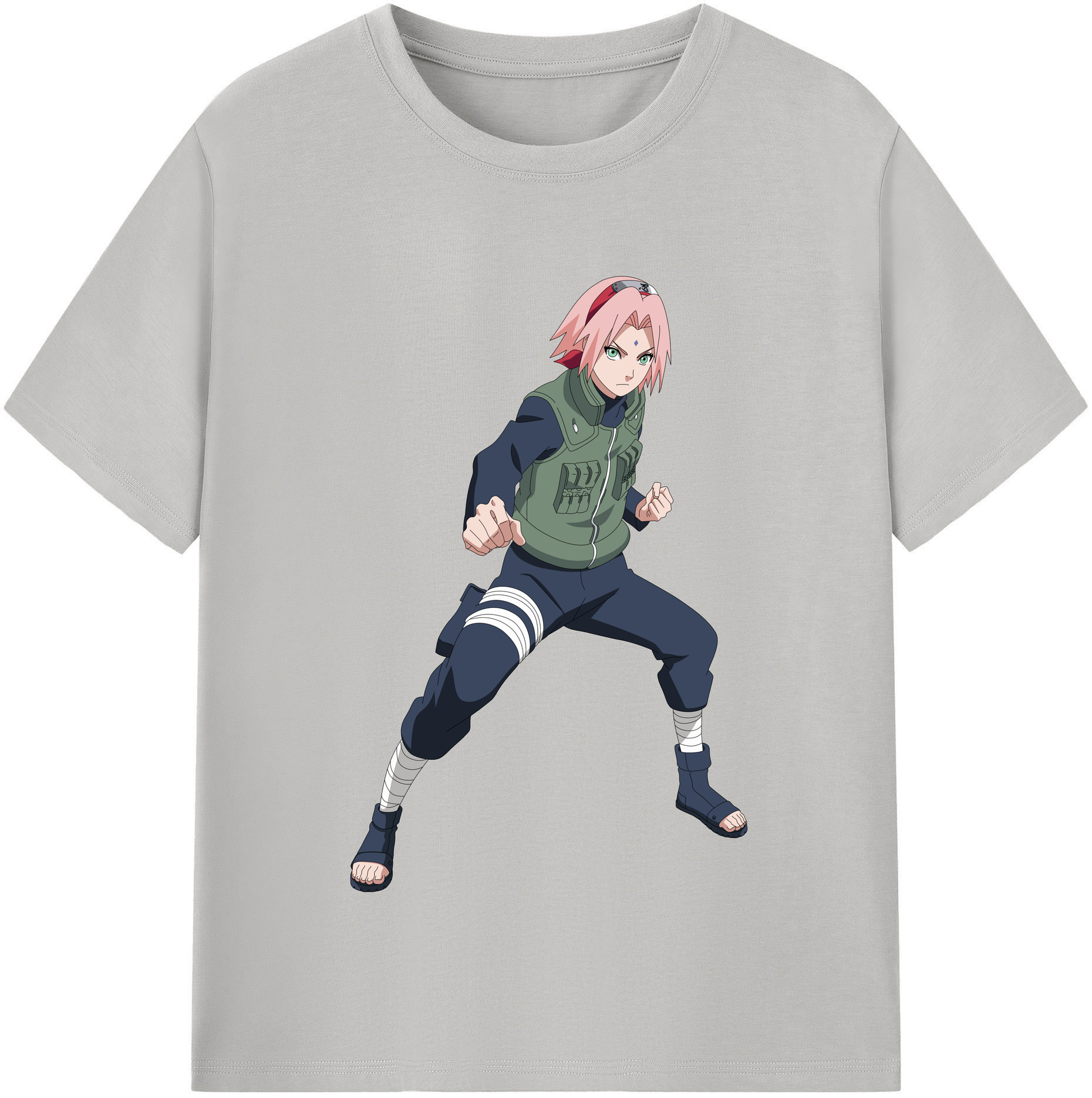 （画像用） NARUTO -ナルト- 春野サクラ Haruno Sakura 綿100％半袖Tシャツ（フロントプリント）