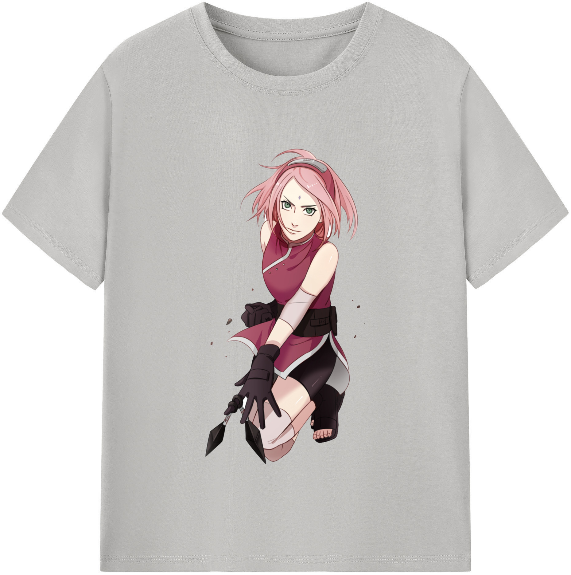 （画像用） NARUTO -ナルト- 春野サクラ Haruno Sakura 綿100％半袖Tシャツ（フロントプリント）