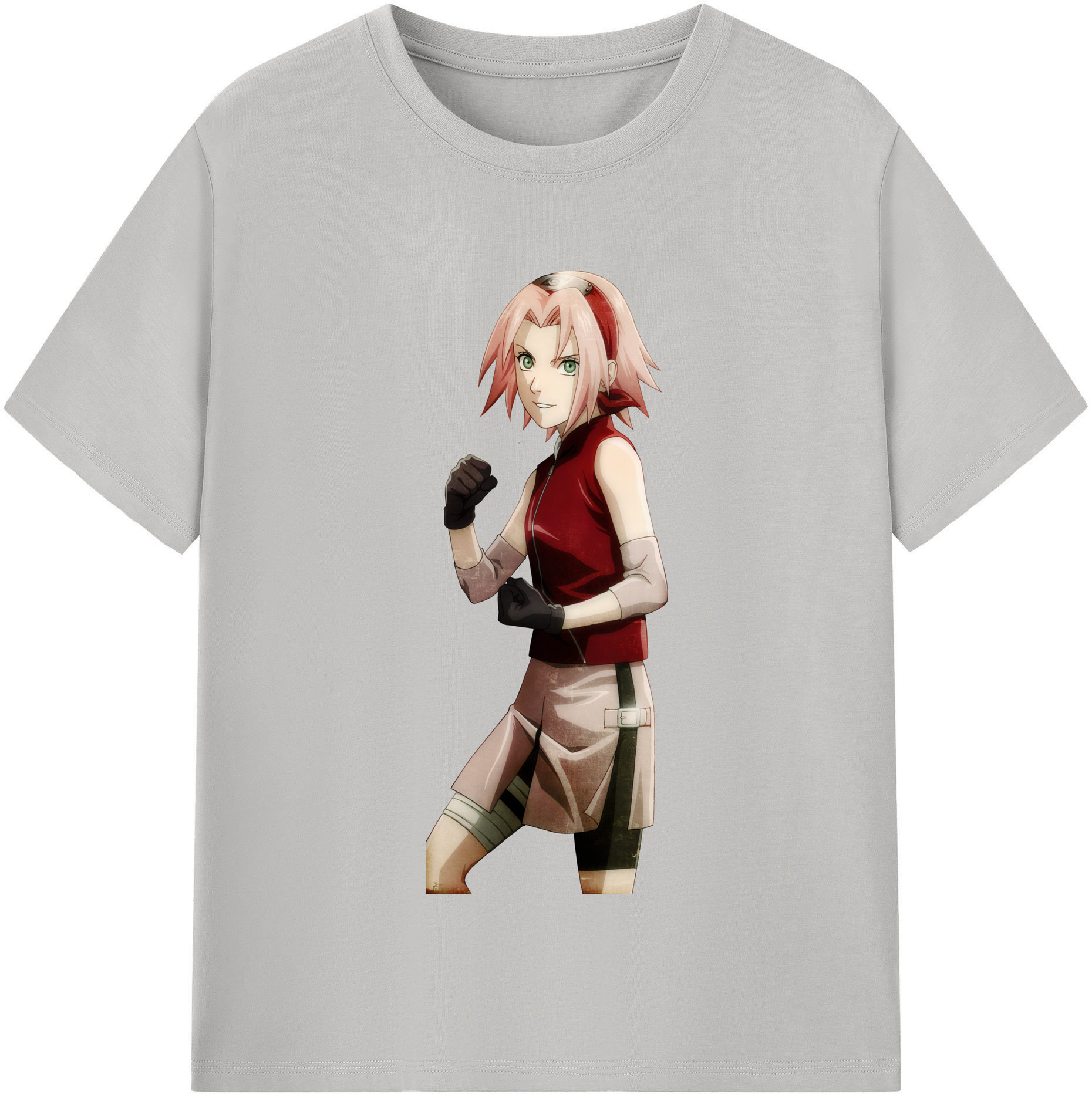 （画像用） NARUTO -ナルト- 春野サクラ Haruno Sakura 綿100％半袖Tシャツ（フロントプリント）