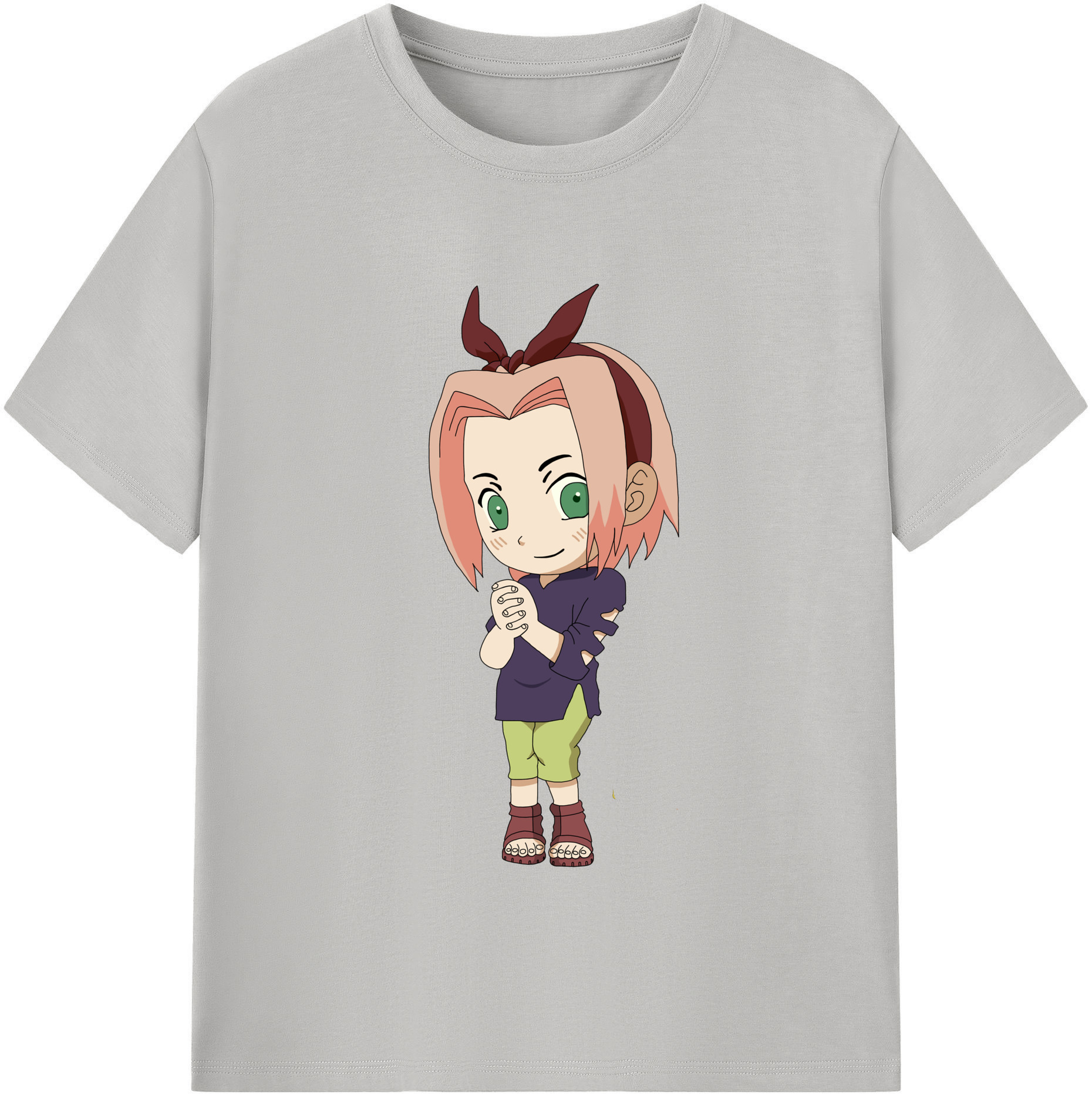 （画像用） NARUTO -ナルト- 春野サクラ Haruno Sakura 綿100％半袖Tシャツ（フロントプリント）