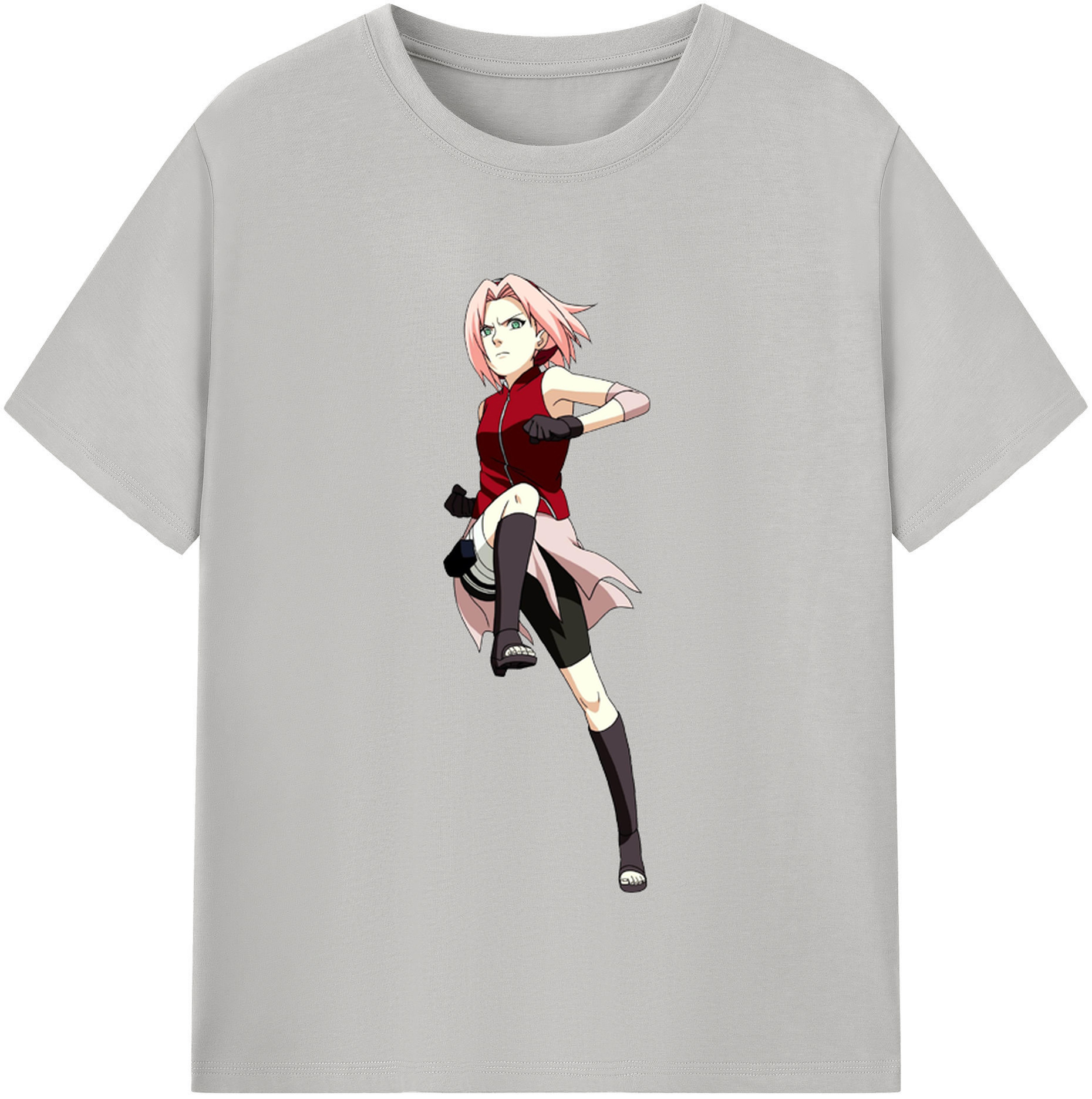 （画像用） NARUTO -ナルト- 春野サクラ Haruno Sakura 綿100％半袖Tシャツ（フロントプリント）
