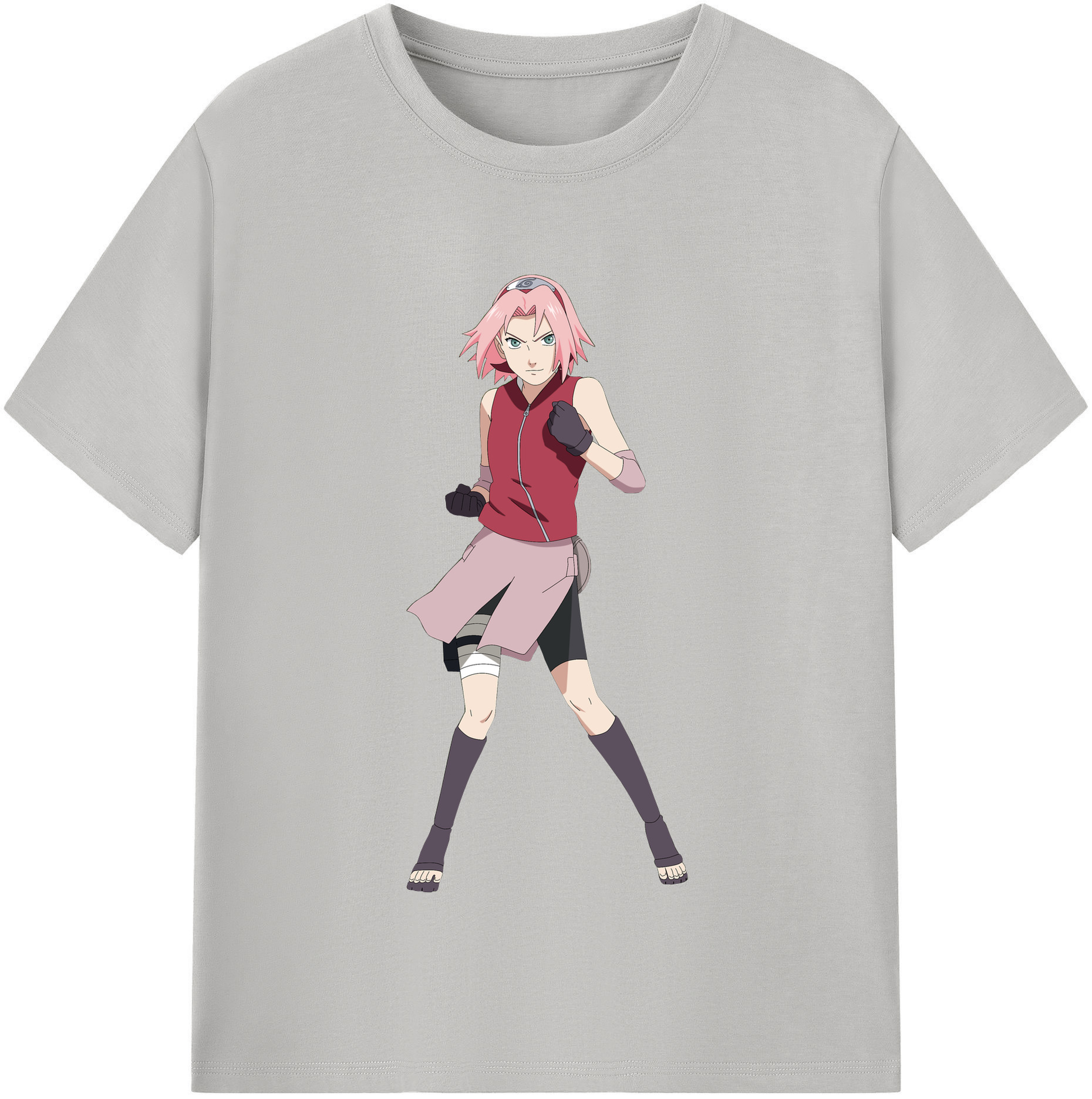 （画像用） NARUTO -ナルト- 春野サクラ Haruno Sakura 綿100％半袖Tシャツ（フロントプリント）