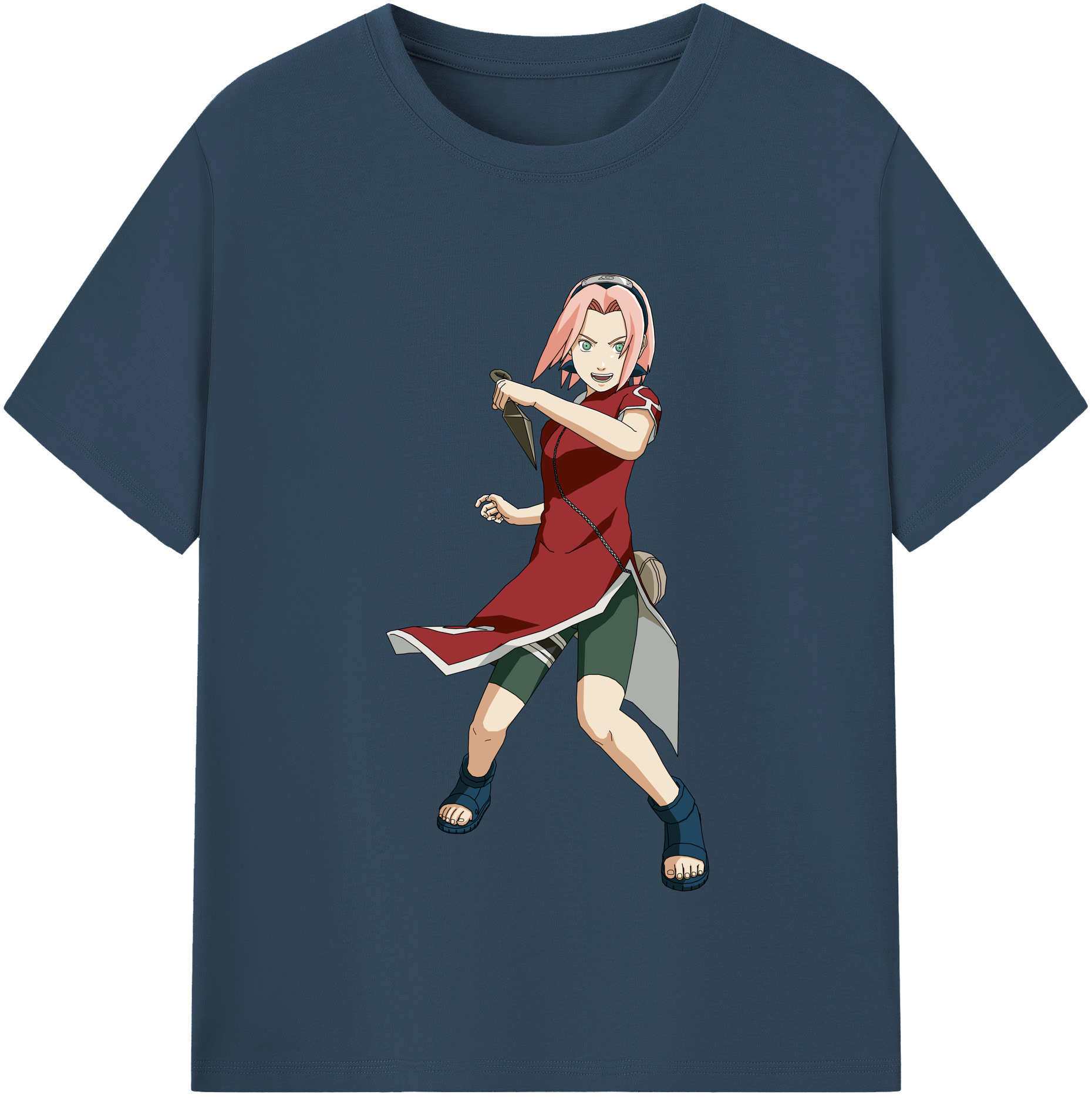 （画像用） NARUTO -ナルト- 春野サクラ Haruno Sakura 綿100％半袖Tシャツ（フロントプリント）