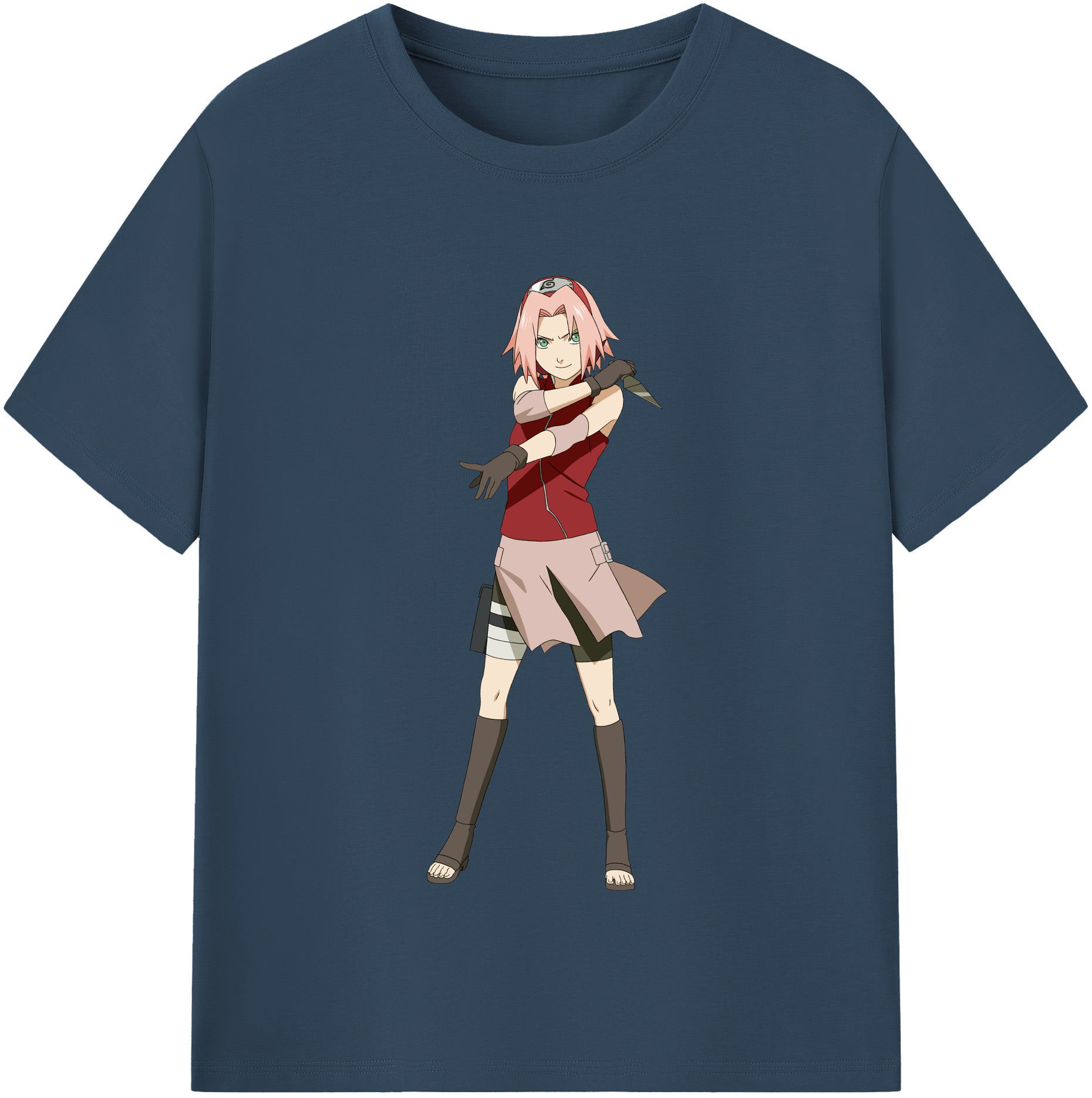 （画像用） NARUTO -ナルト- 春野サクラ Haruno Sakura 綿100％半袖Tシャツ（フロントプリント）