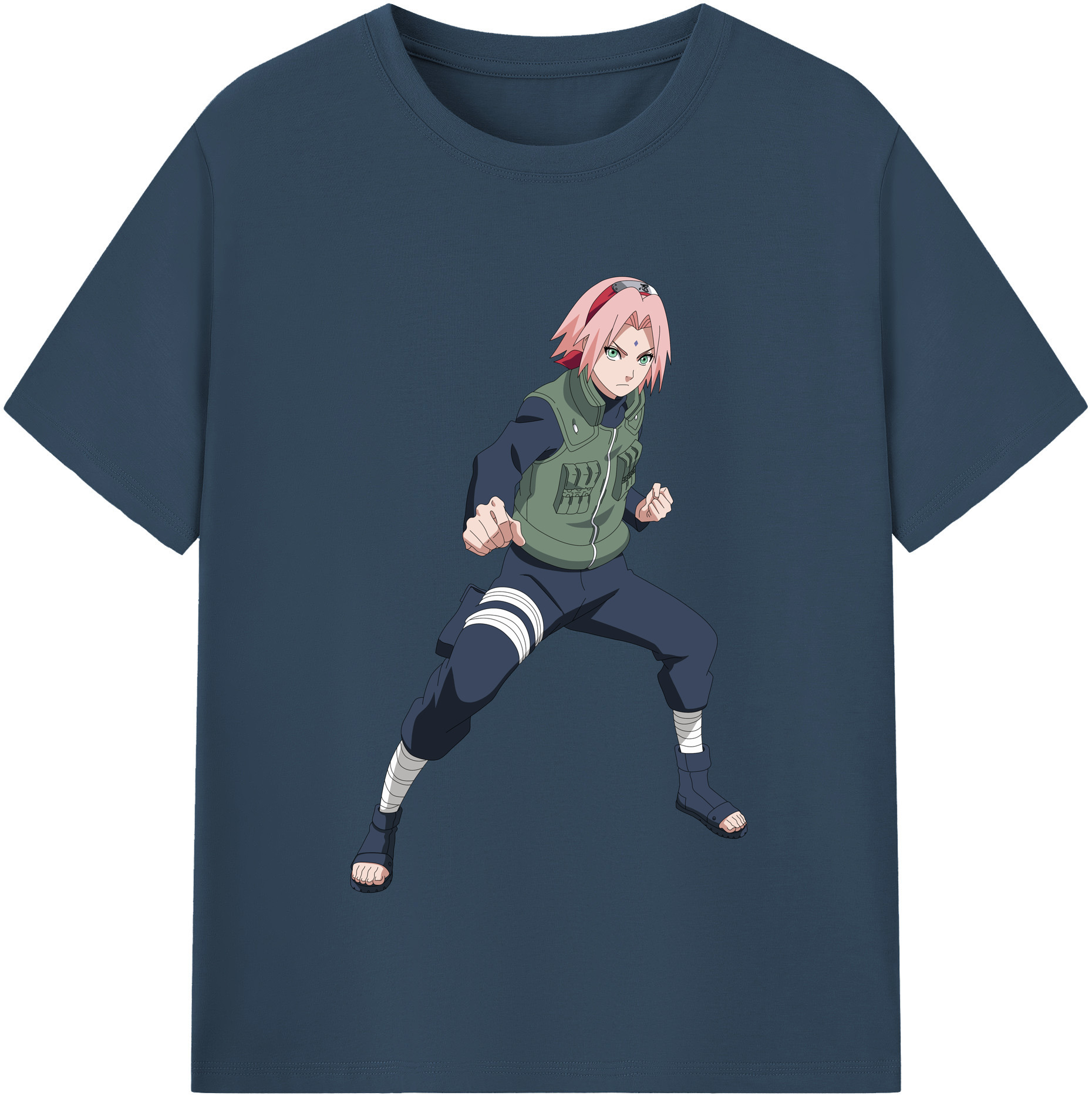 （画像用） NARUTO -ナルト- 春野サクラ Haruno Sakura 綿100％半袖Tシャツ（フロントプリント）