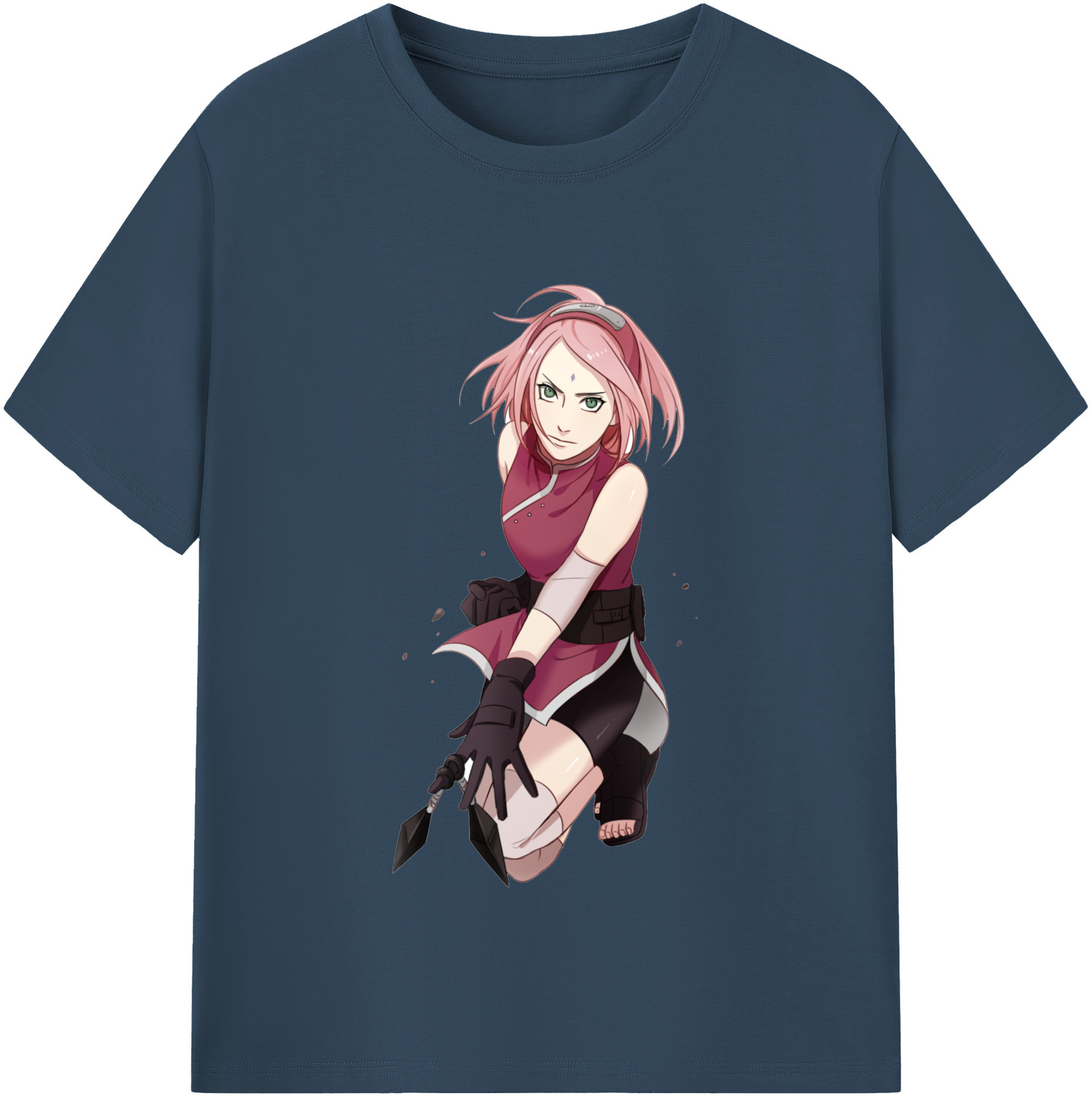 （画像用） NARUTO -ナルト- 春野サクラ Haruno Sakura 綿100％半袖Tシャツ（フロントプリント）