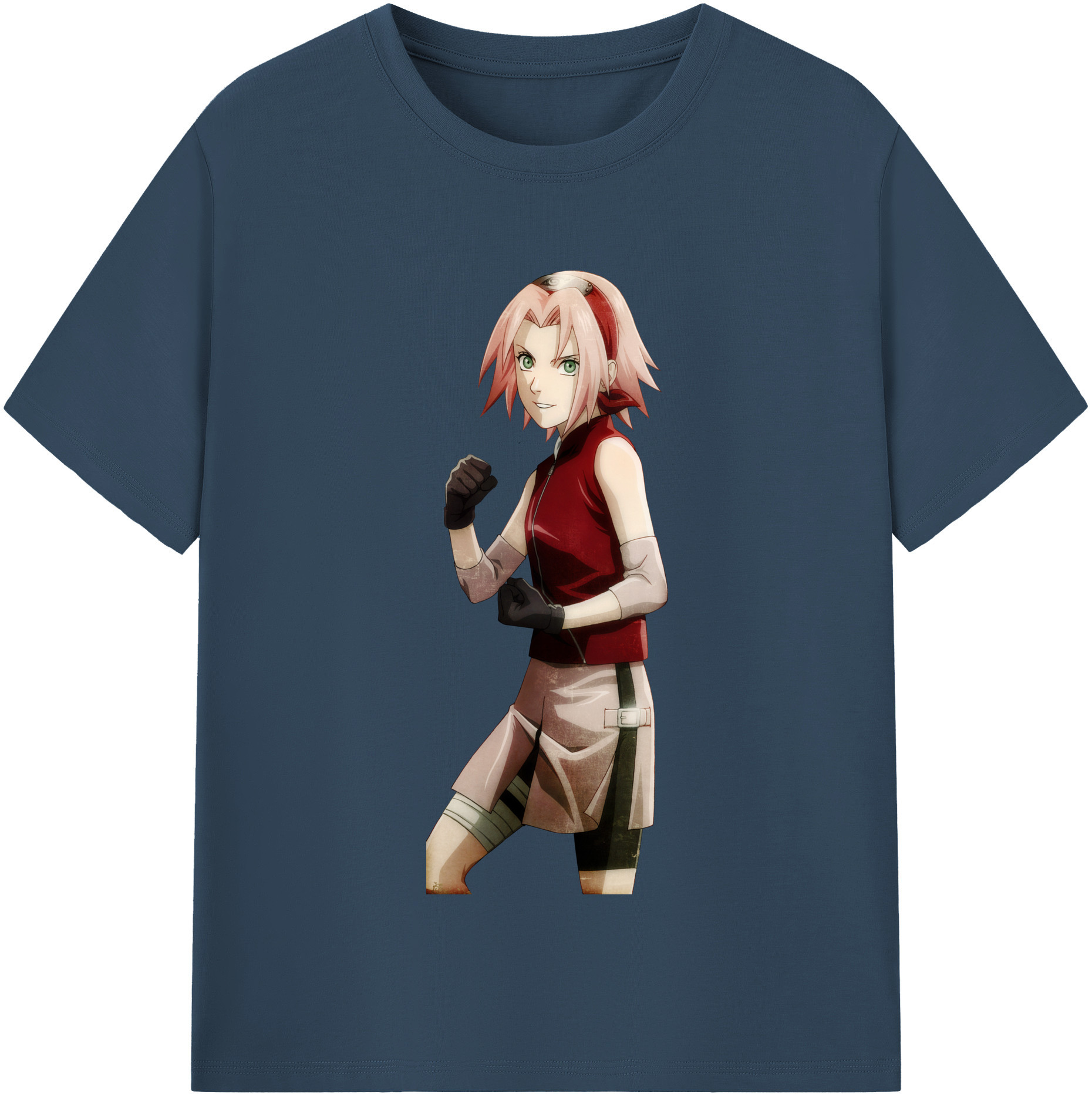 （画像用） NARUTO -ナルト- 春野サクラ Haruno Sakura 綿100％半袖Tシャツ（フロントプリント）