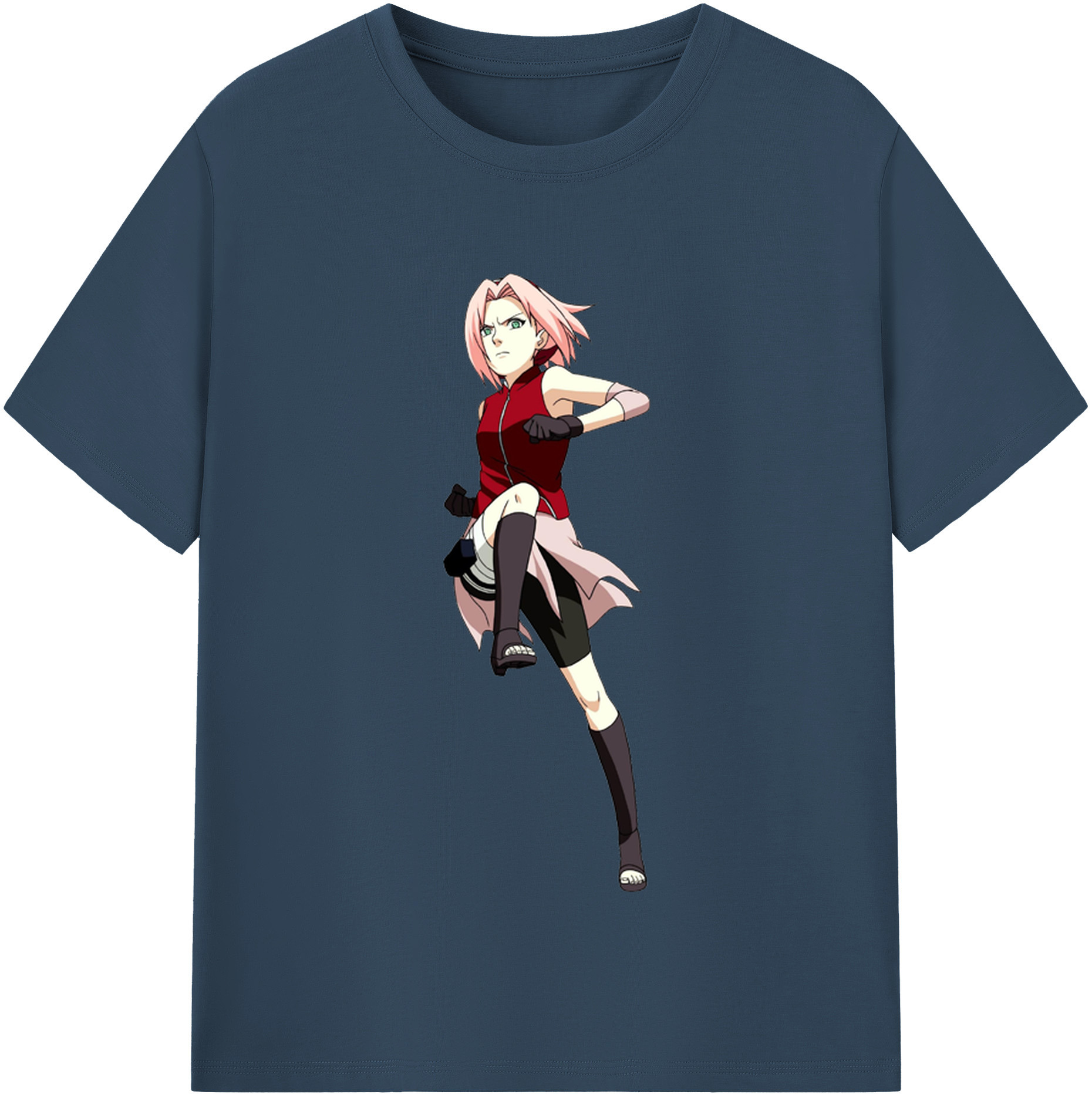 （画像用） NARUTO -ナルト- 春野サクラ Haruno Sakura 綿100％半袖Tシャツ（フロントプリント）
