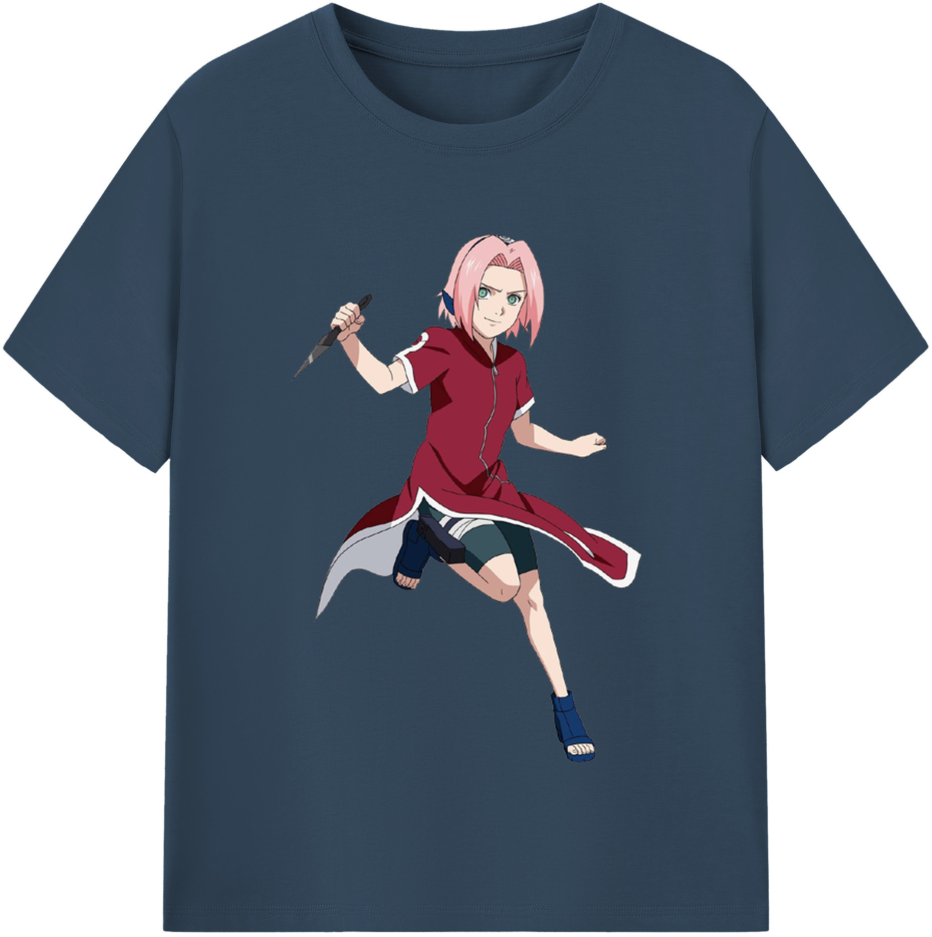 （画像用） NARUTO -ナルト- 春野サクラ Haruno Sakura 綿100％半袖Tシャツ（フロントプリント）
