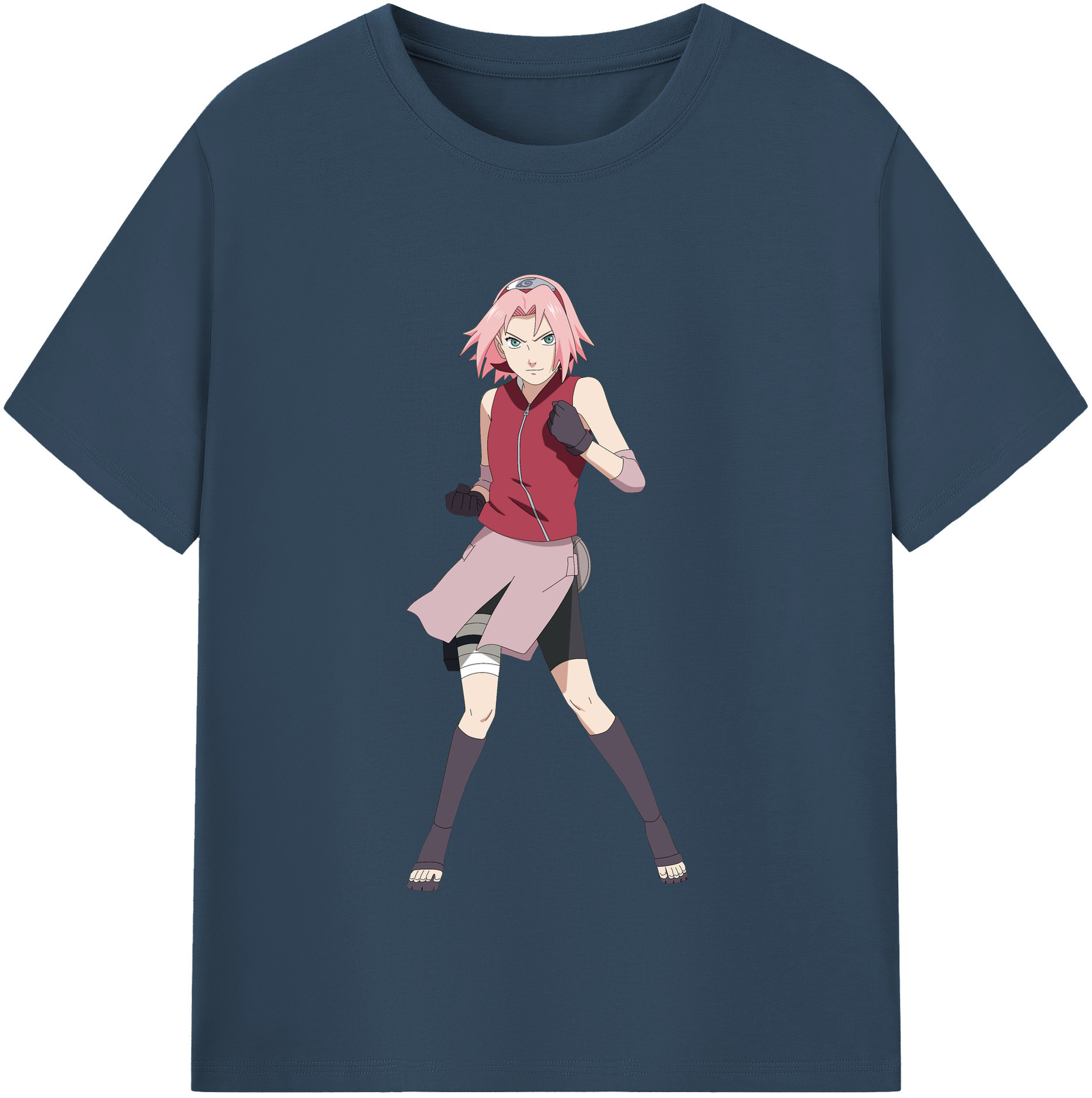 （画像用） NARUTO -ナルト- 春野サクラ Haruno Sakura 綿100％半袖Tシャツ（フロントプリント）