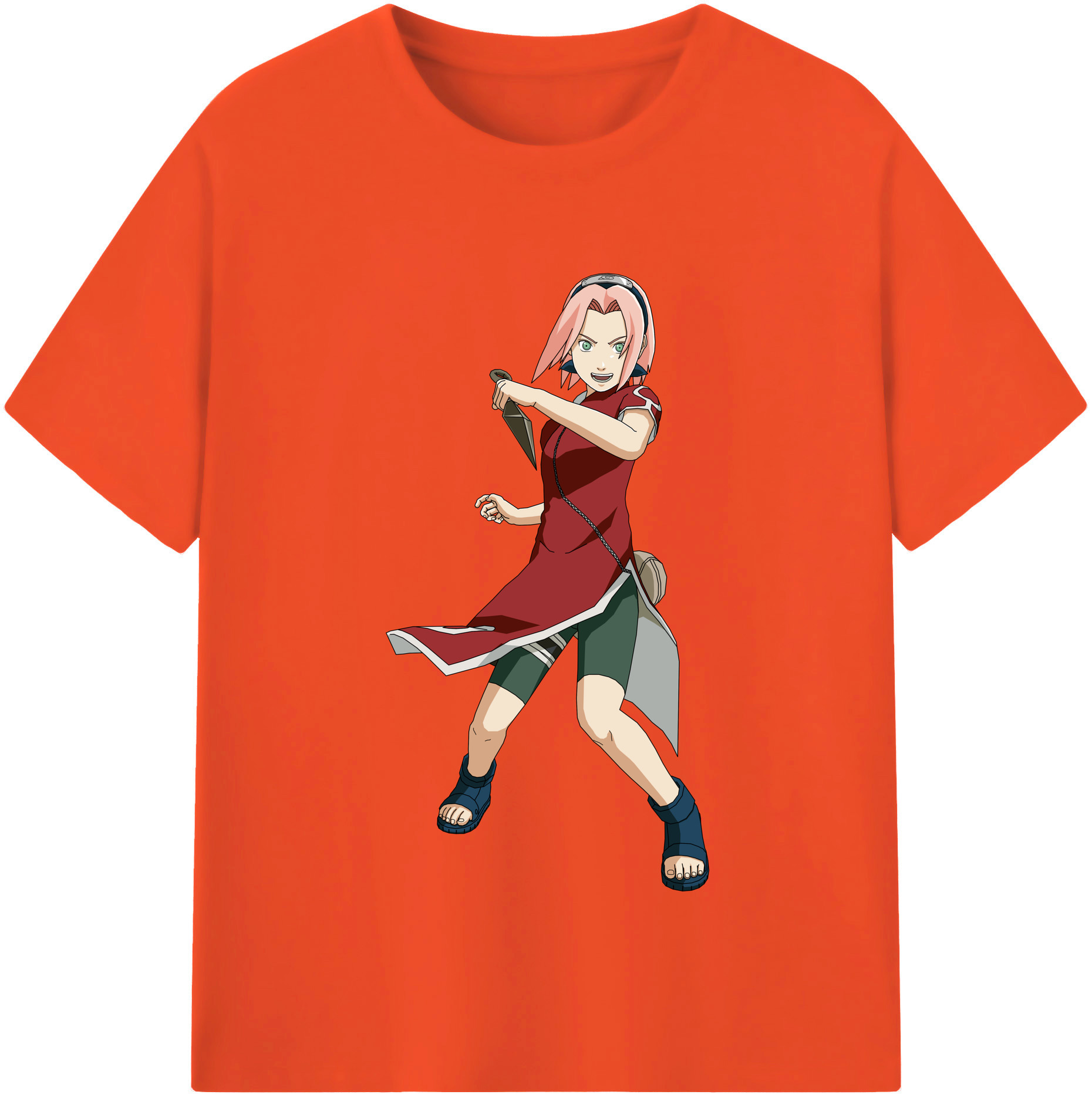 （画像用） NARUTO -ナルト- 春野サクラ Haruno Sakura 綿100％半袖Tシャツ（フロントプリント）