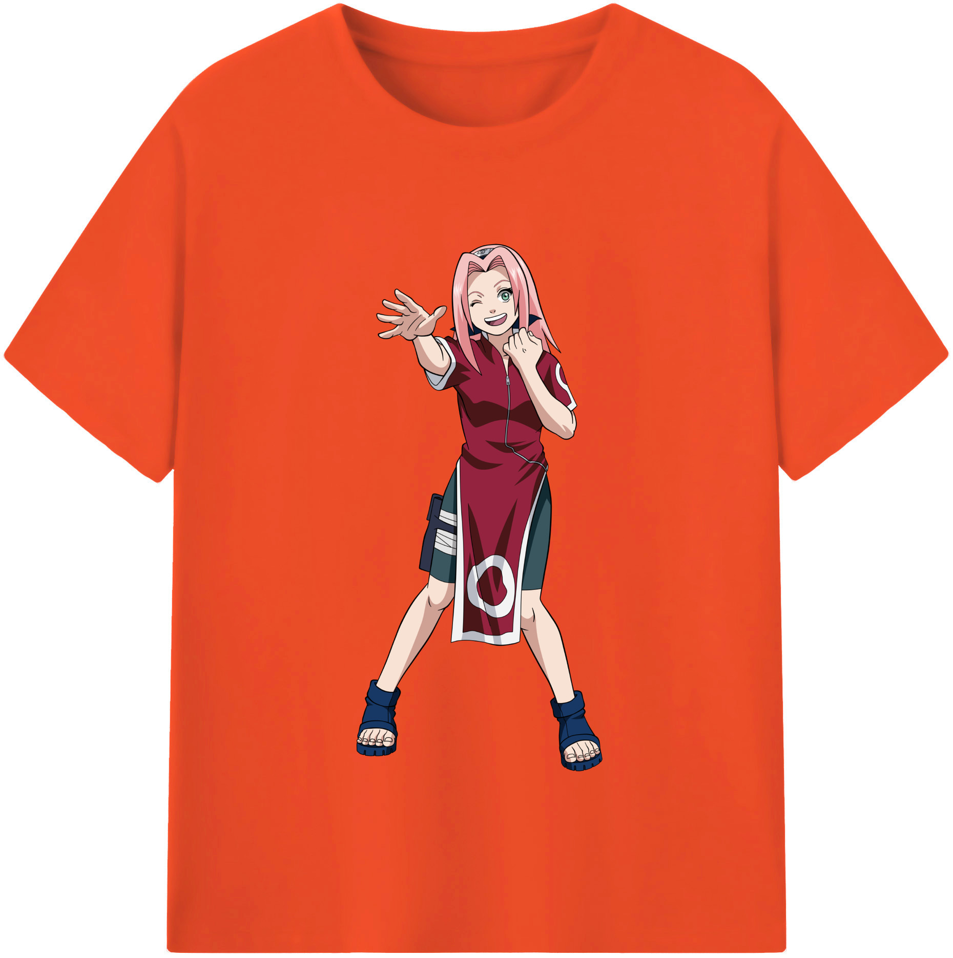 （画像用） NARUTO -ナルト- 春野サクラ Haruno Sakura 綿100％半袖Tシャツ（フロントプリント）