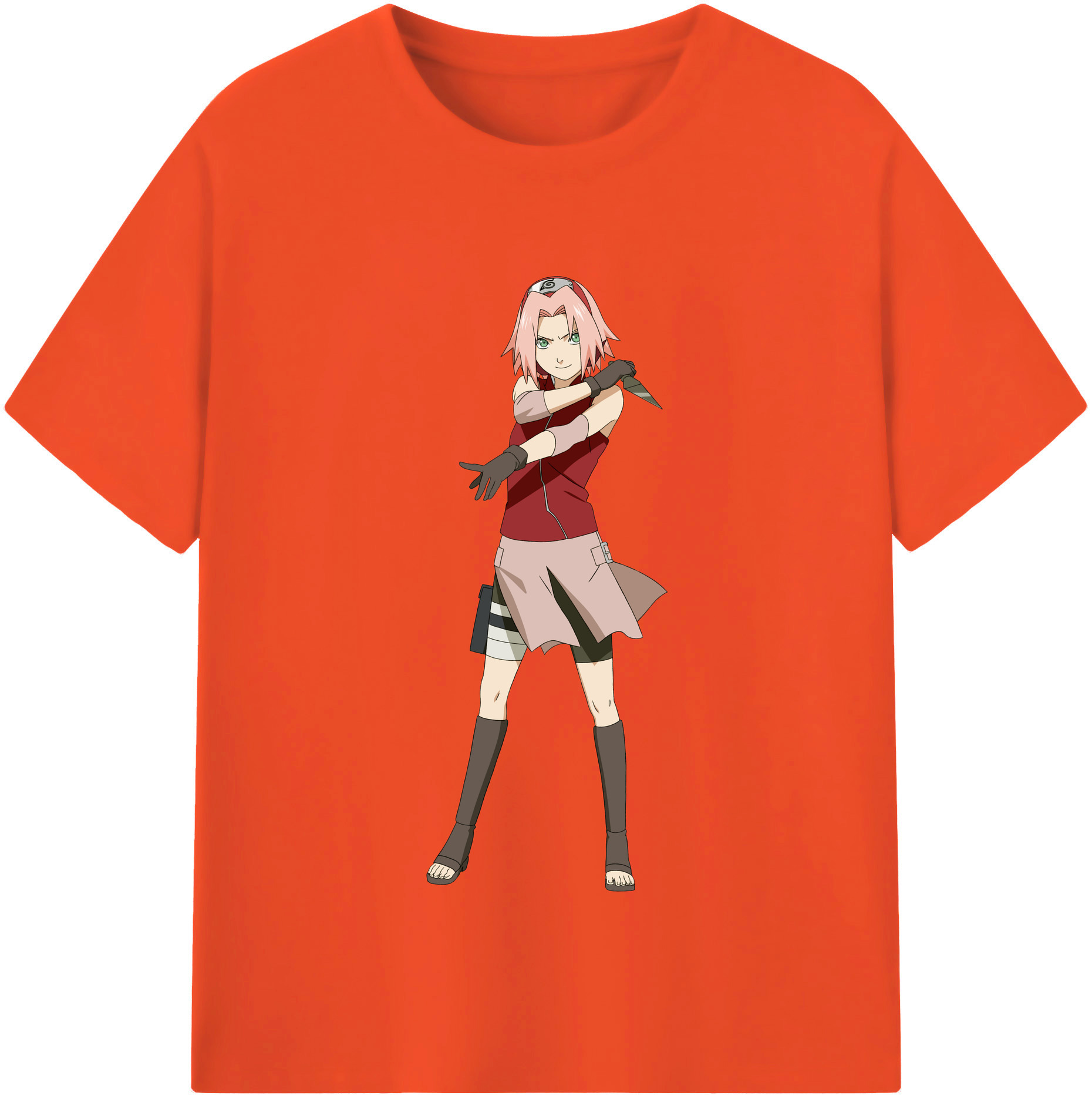 （画像用） NARUTO -ナルト- 春野サクラ Haruno Sakura 綿100％半袖Tシャツ（フロントプリント）