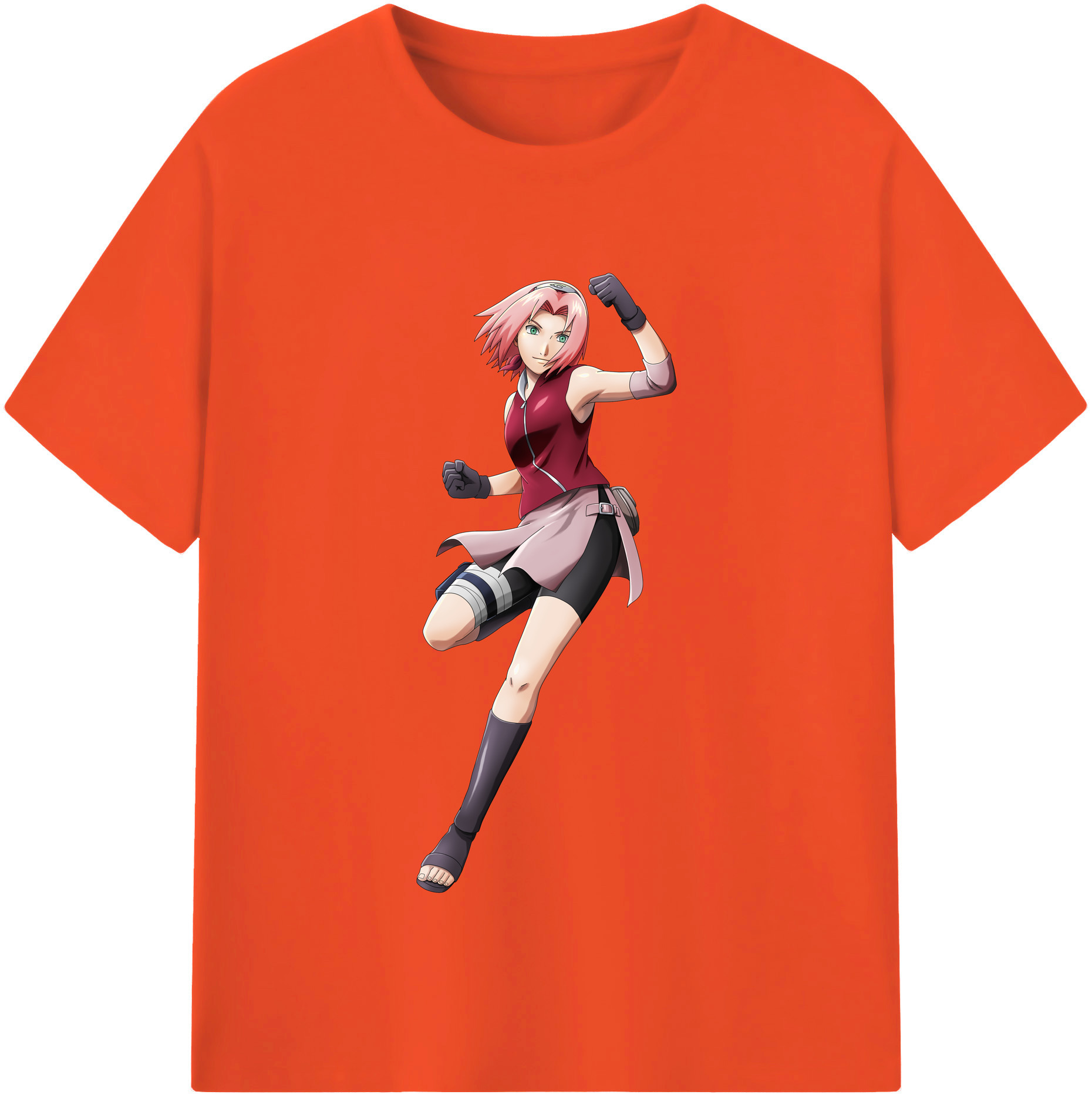 （画像用） NARUTO -ナルト- 春野サクラ Haruno Sakura 綿100％半袖Tシャツ（フロントプリント）
