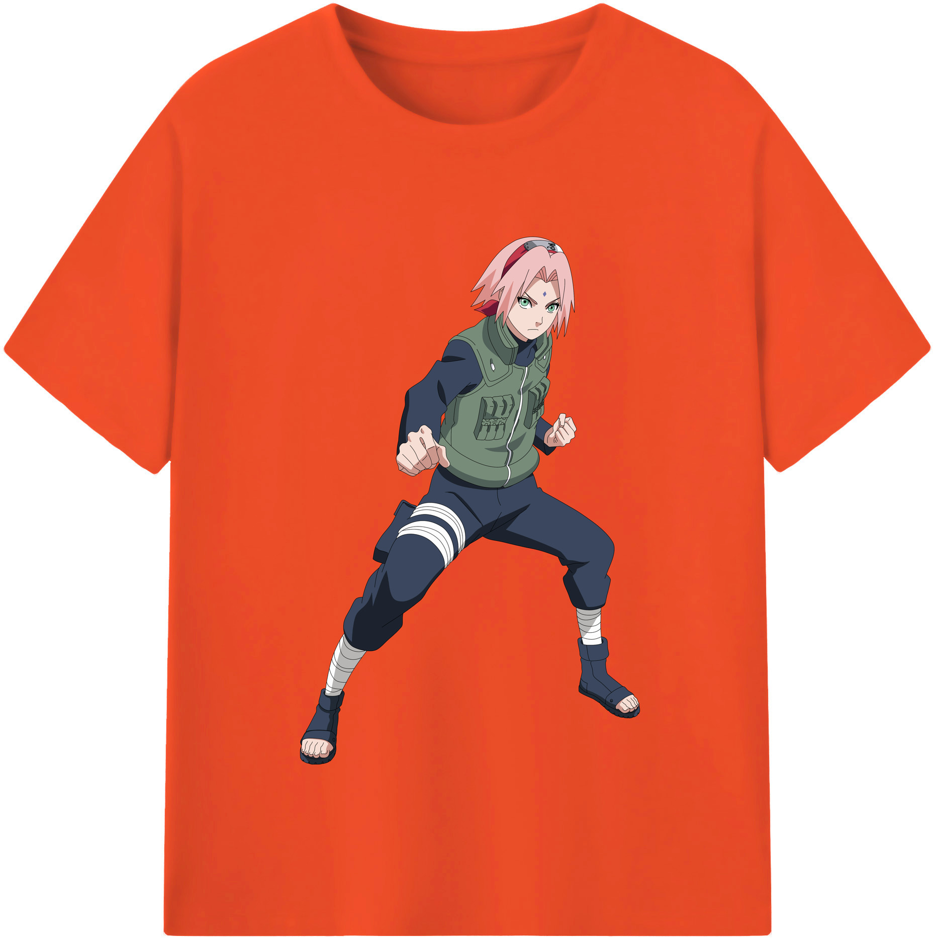 （画像用） NARUTO -ナルト- 春野サクラ Haruno Sakura 綿100％半袖Tシャツ（フロントプリント）