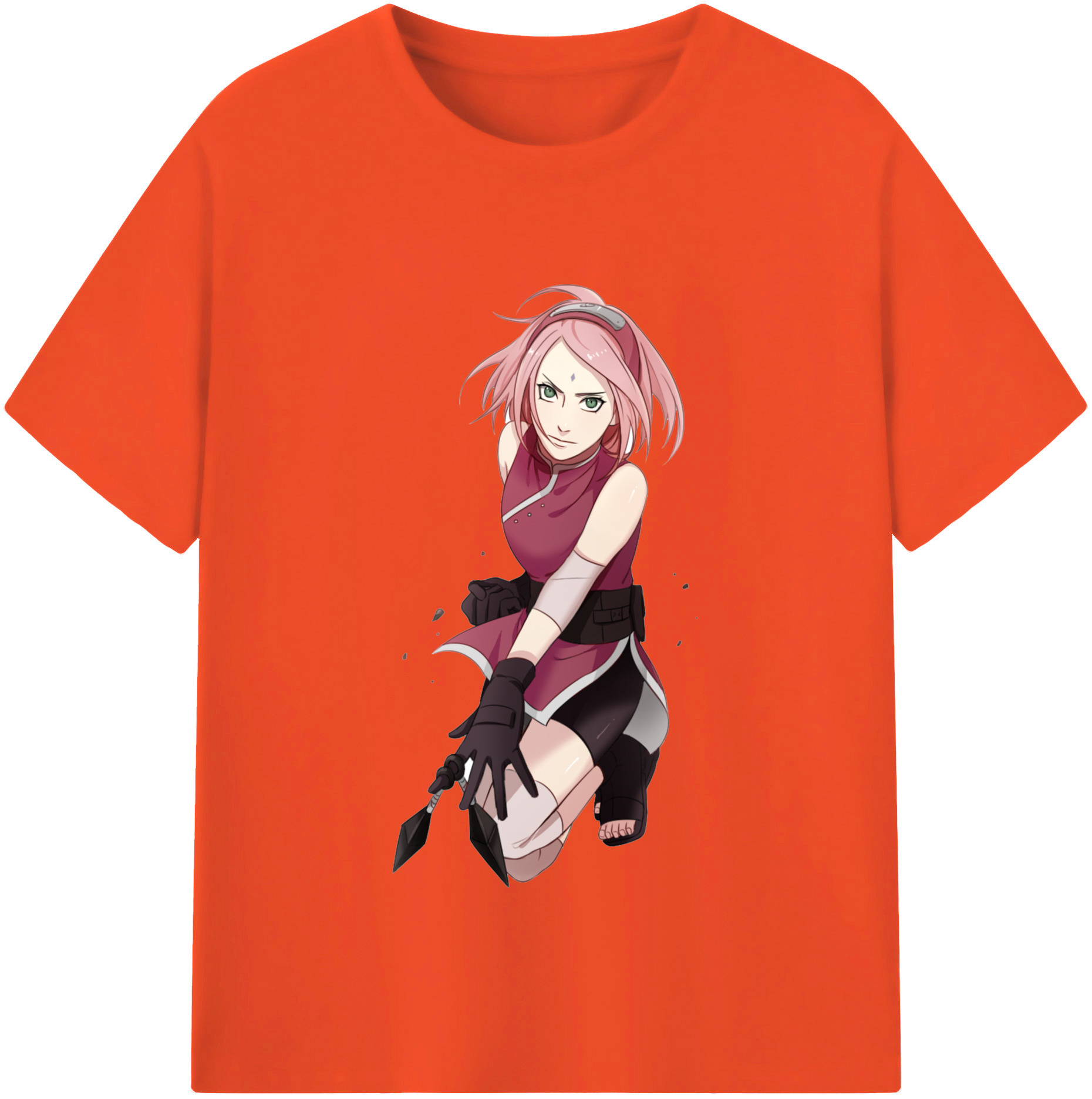 （画像用） NARUTO -ナルト- 春野サクラ Haruno Sakura 綿100％半袖Tシャツ（フロントプリント）