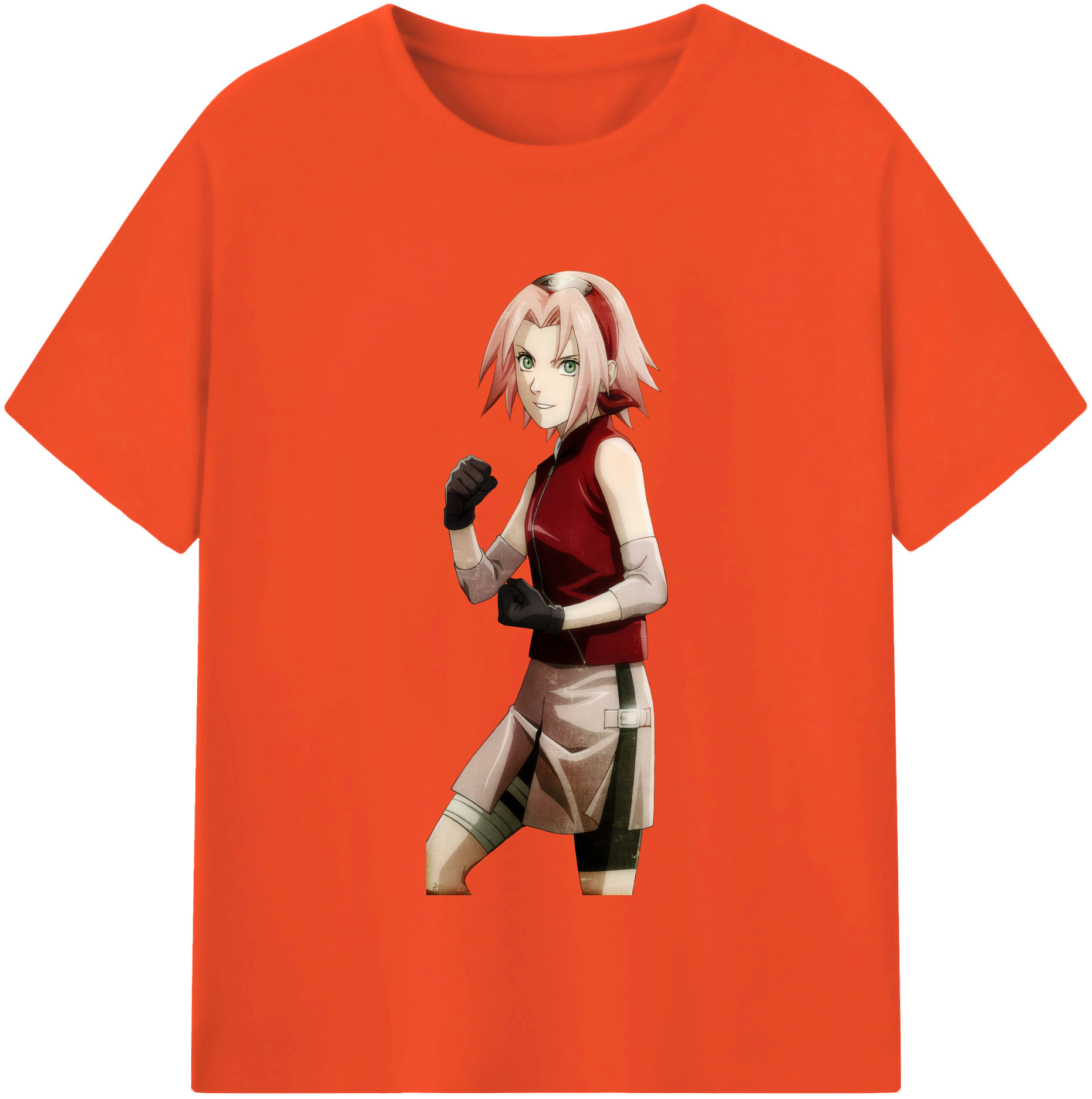 （画像用） NARUTO -ナルト- 春野サクラ Haruno Sakura 綿100％半袖Tシャツ（フロントプリント）