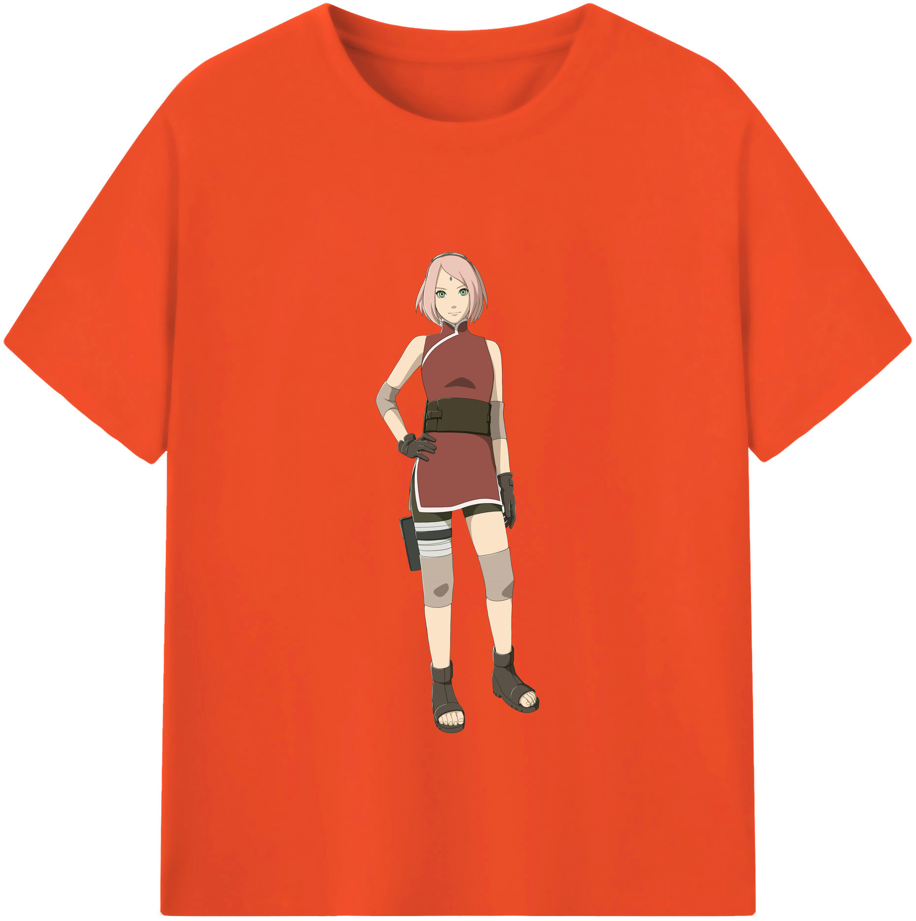 （画像用） NARUTO -ナルト- 春野サクラ Haruno Sakura 綿100％半袖Tシャツ（フロントプリント）