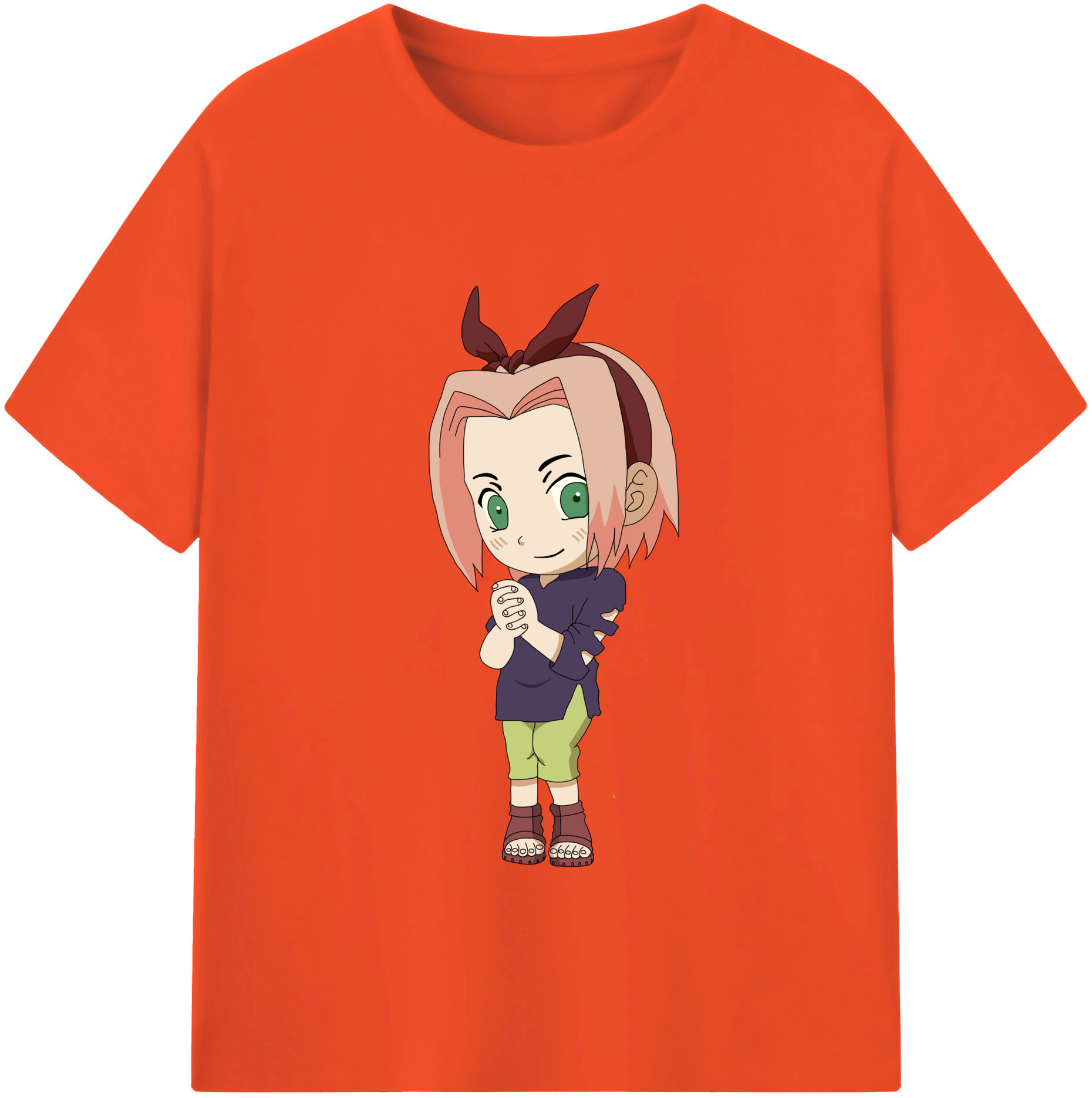 （画像用） NARUTO -ナルト- 春野サクラ Haruno Sakura 綿100％半袖Tシャツ（フロントプリント）