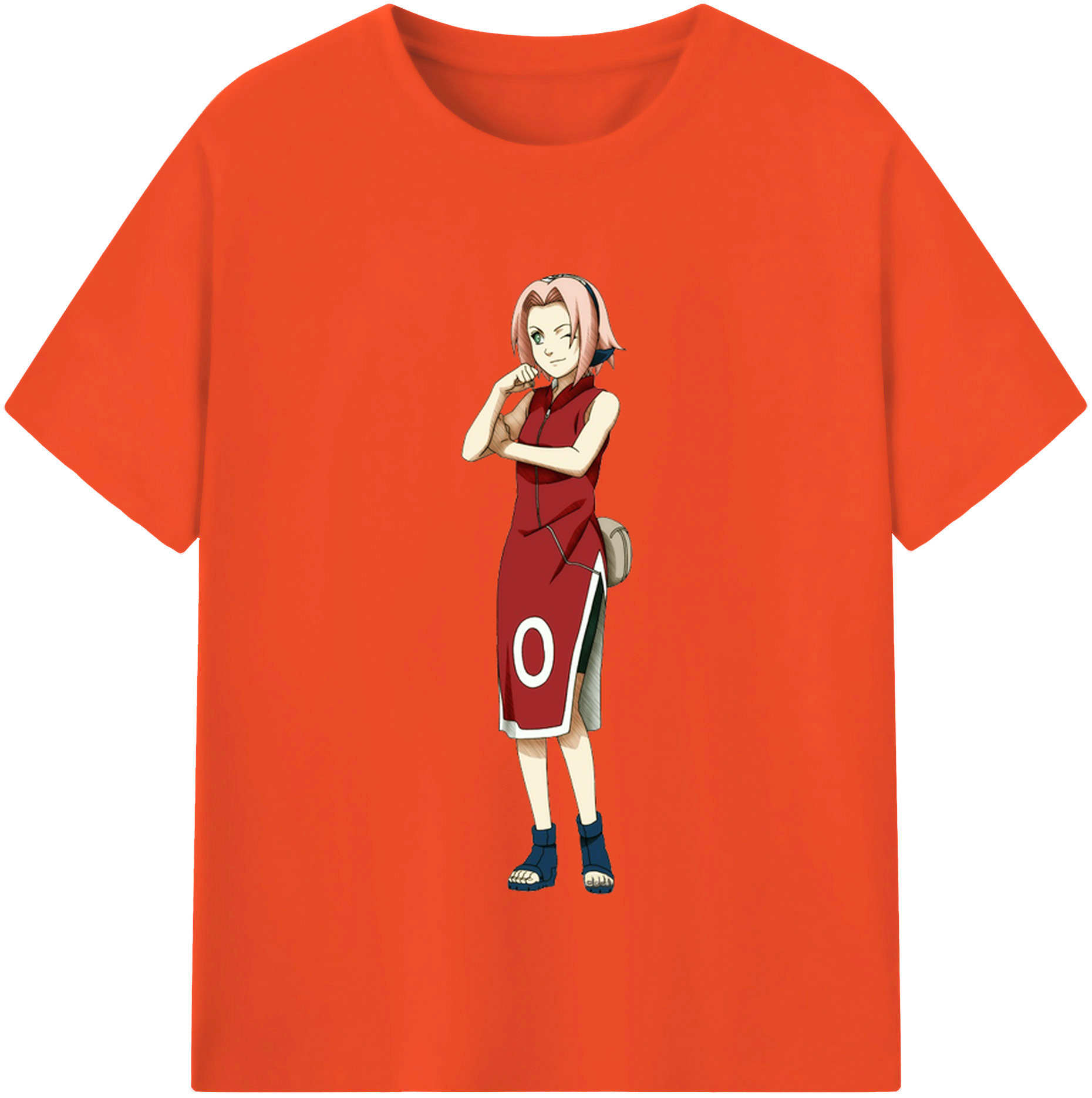（画像用） NARUTO -ナルト- 春野サクラ Haruno Sakura 綿100％半袖Tシャツ（フロントプリント）