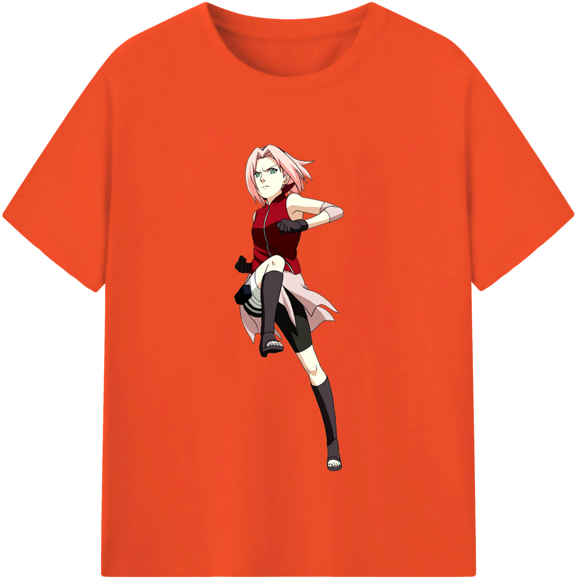 （画像用） NARUTO -ナルト- 春野サクラ Haruno Sakura 綿100％半袖Tシャツ（フロントプリント）