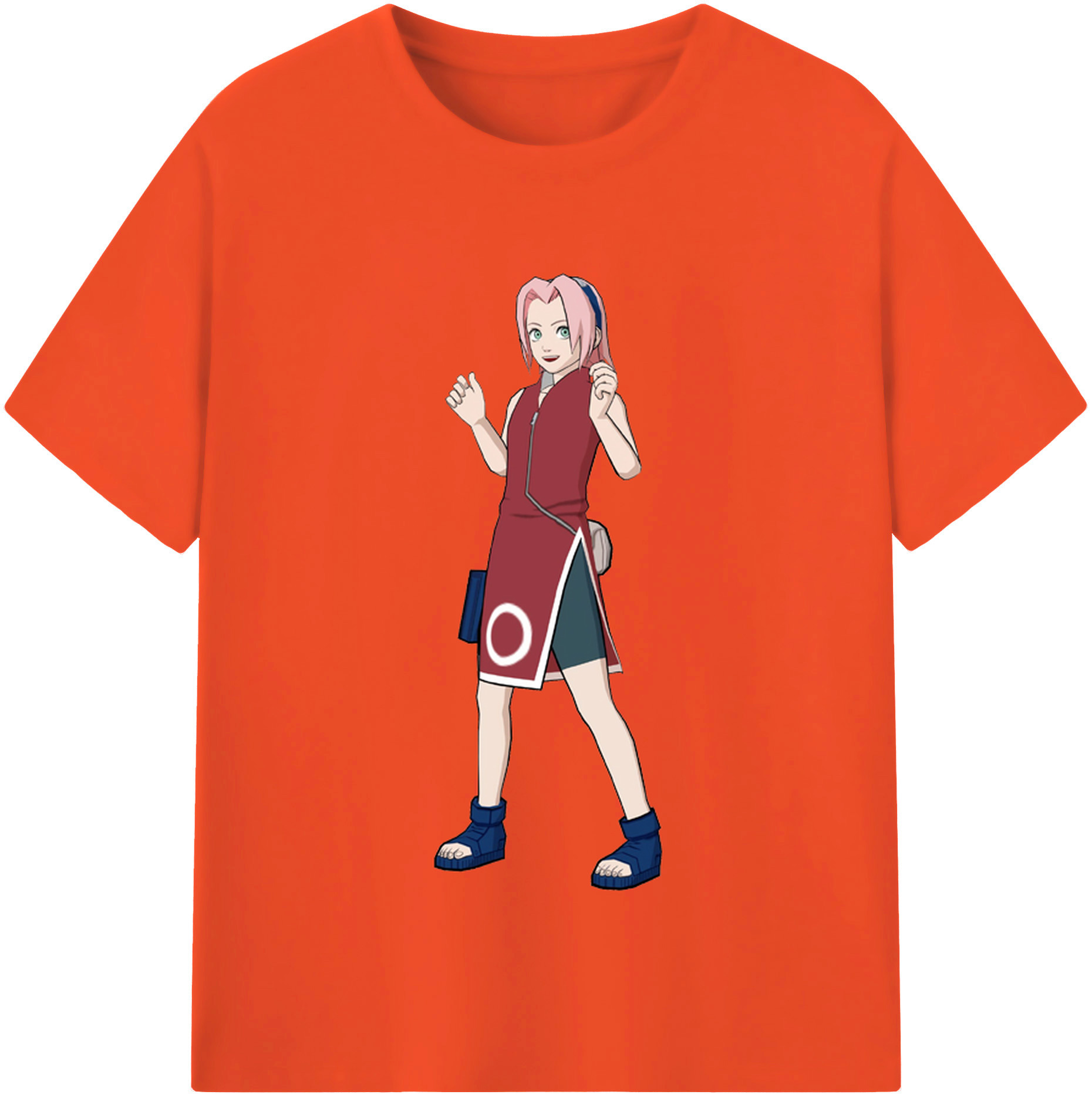 （画像用） NARUTO -ナルト- 春野サクラ Haruno Sakura 綿100％半袖Tシャツ（フロントプリント）