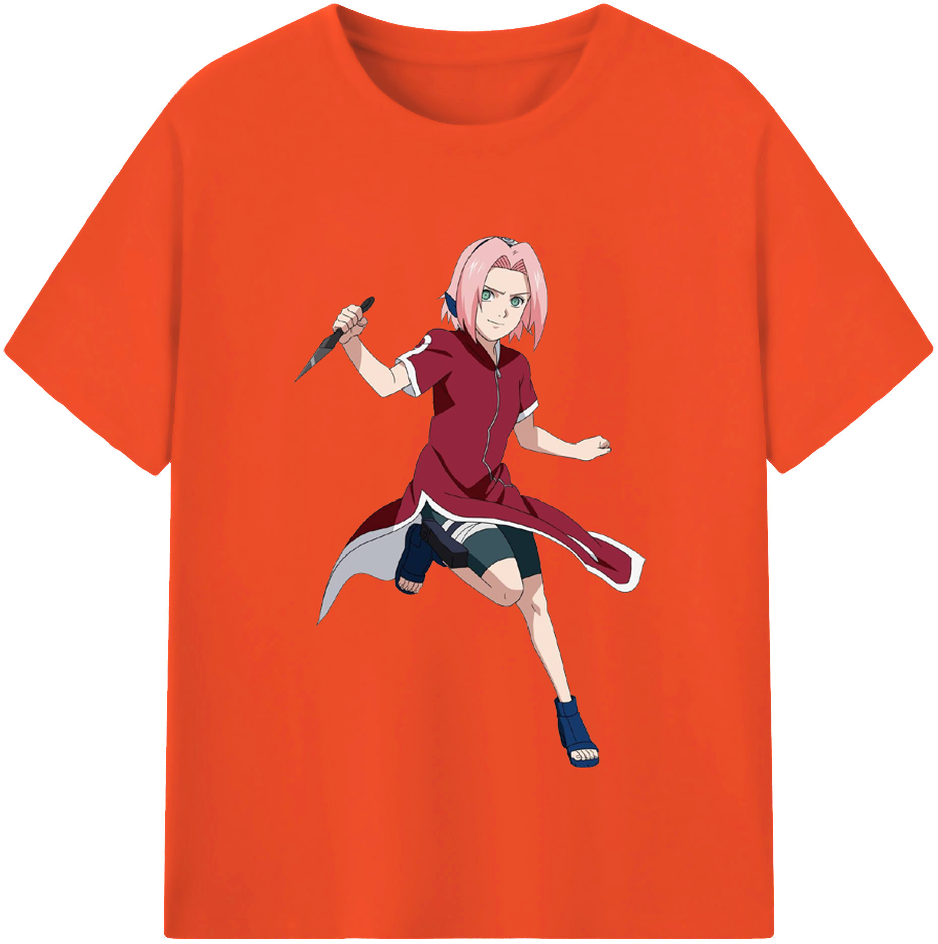 （画像用） NARUTO -ナルト- 春野サクラ Haruno Sakura 綿100％半袖Tシャツ（フロントプリント）