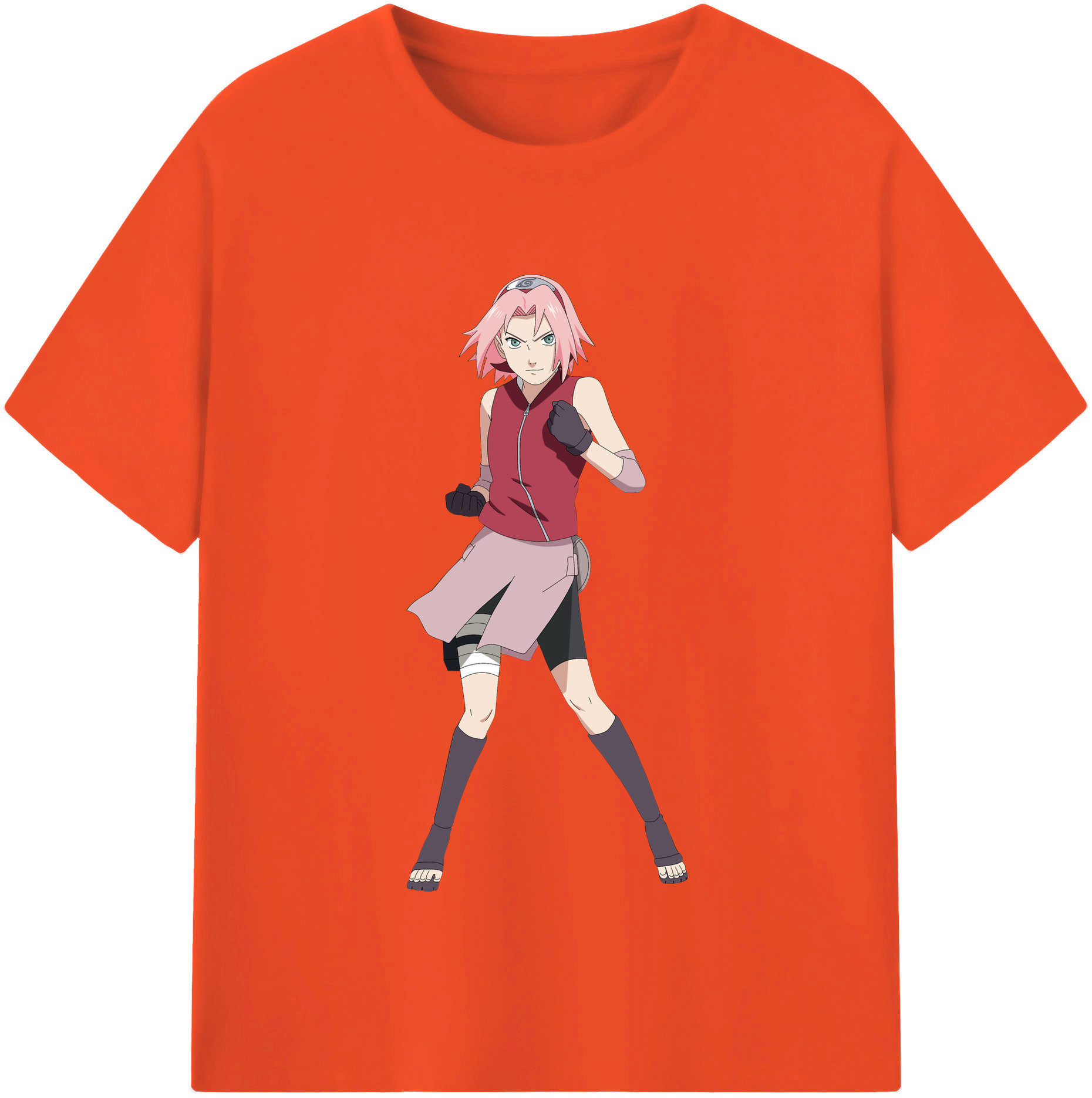 （画像用） NARUTO -ナルト- 春野サクラ Haruno Sakura 綿100％半袖Tシャツ（フロントプリント）
