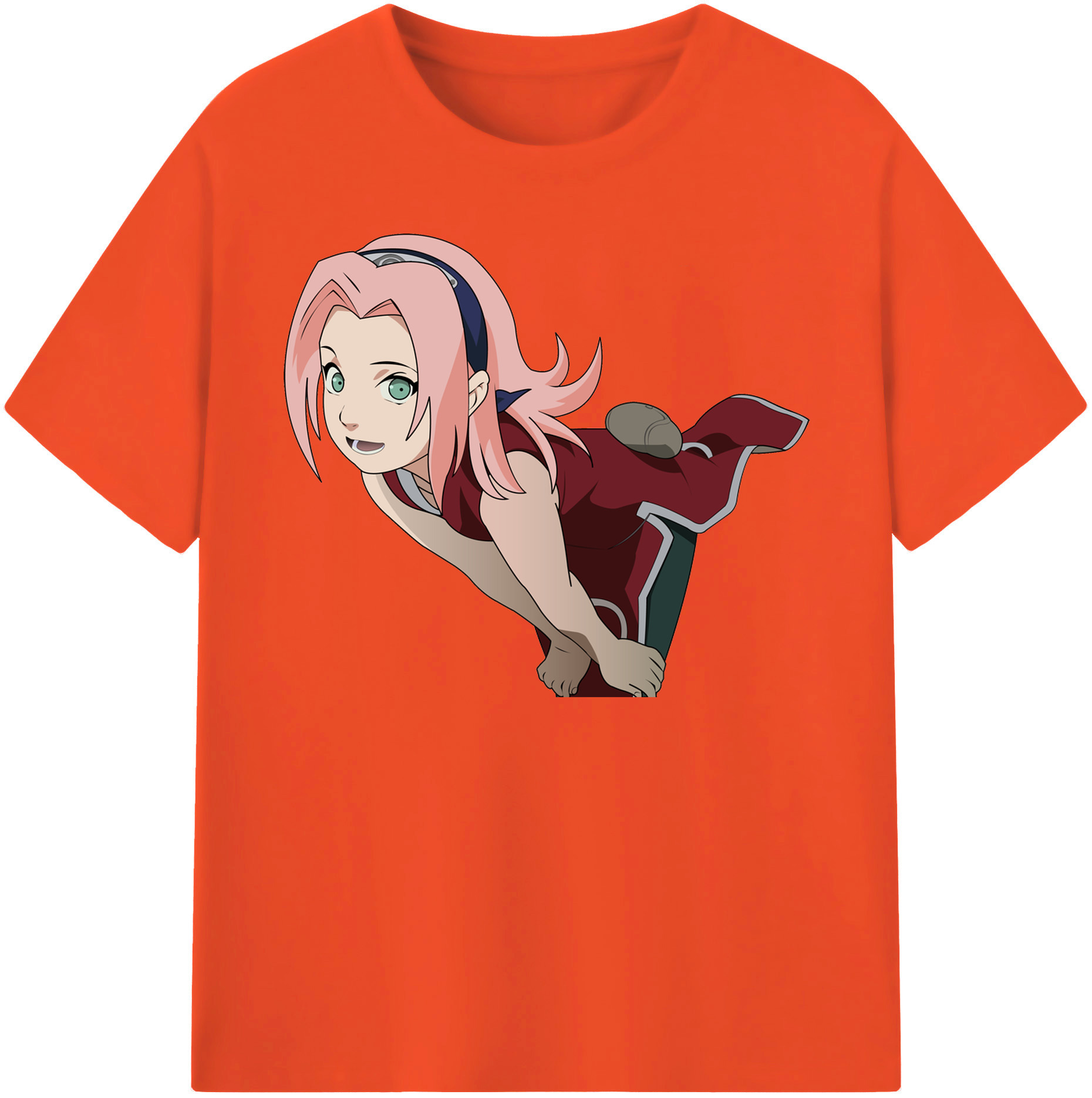 （画像用） NARUTO -ナルト- 春野サクラ Haruno Sakura 綿100％半袖Tシャツ（フロントプリント）
