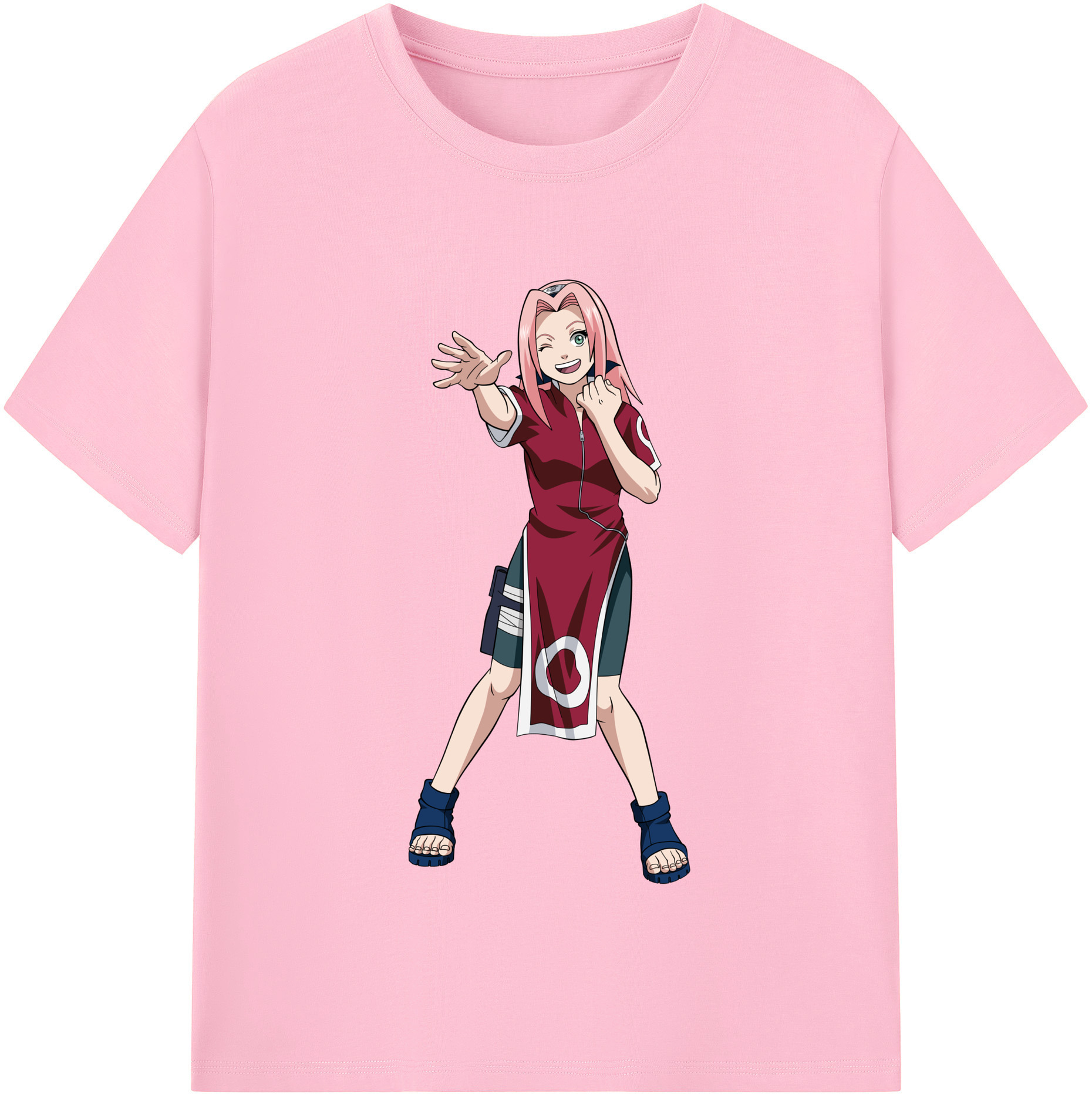 （画像用） NARUTO -ナルト- 春野サクラ Haruno Sakura 綿100％半袖Tシャツ（フロントプリント）