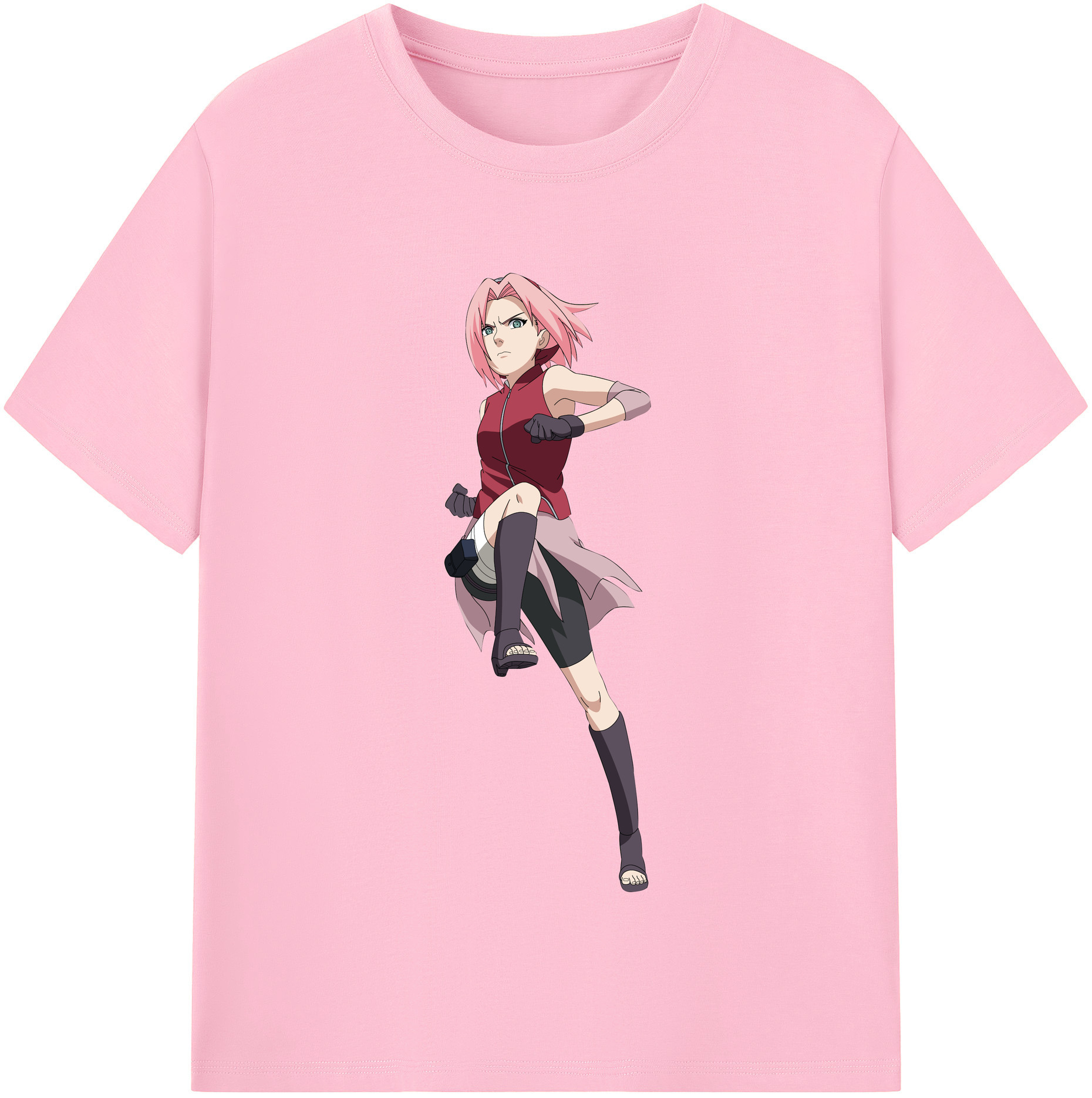 （画像用） NARUTO -ナルト- 春野サクラ Haruno Sakura 綿100％半袖Tシャツ（フロントプリント）