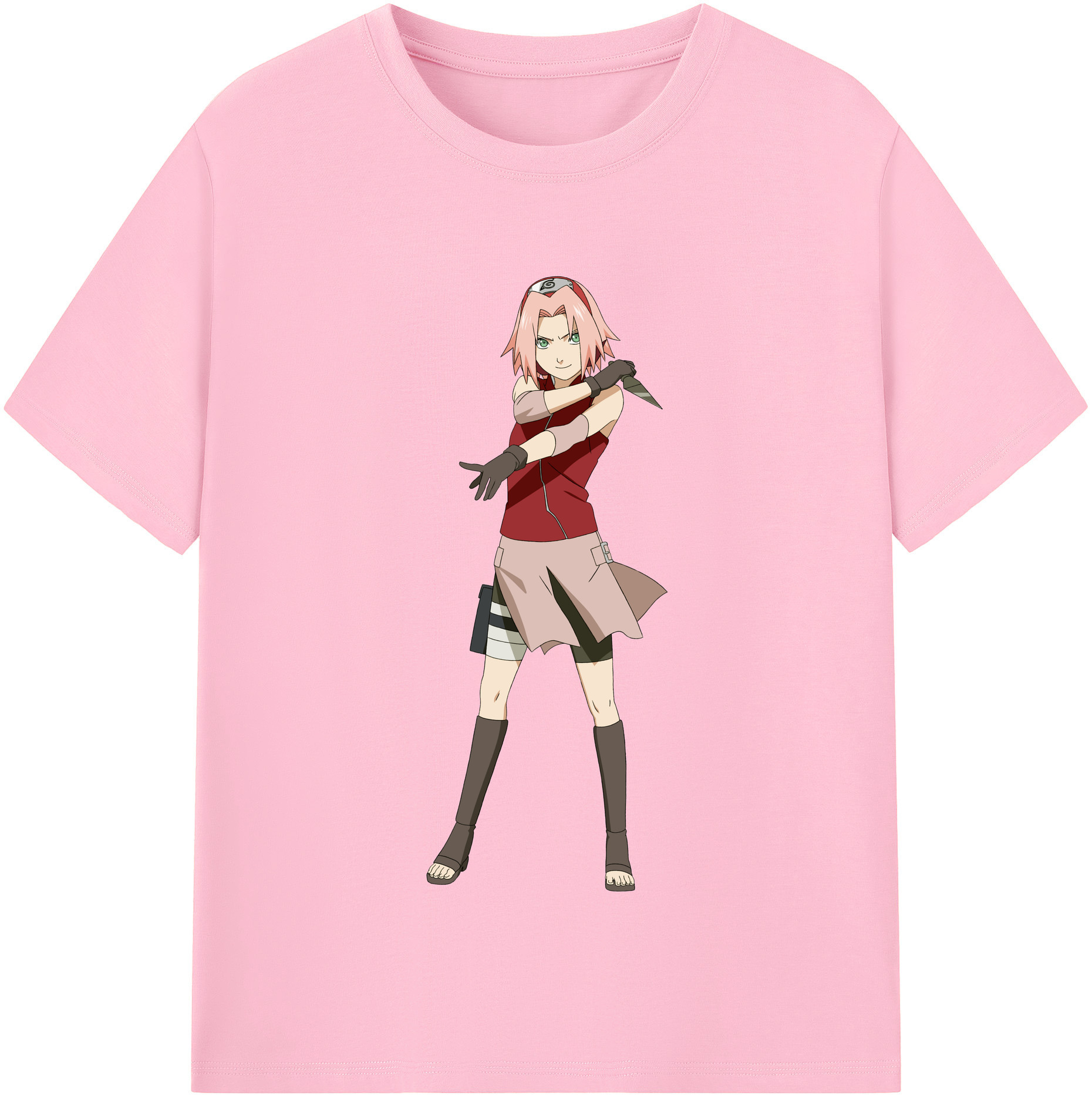 （画像用） NARUTO -ナルト- 春野サクラ Haruno Sakura 綿100％半袖Tシャツ（フロントプリント）