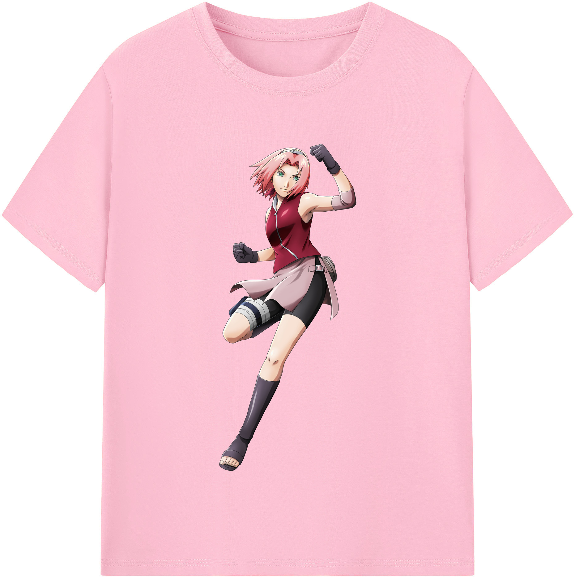（画像用） NARUTO -ナルト- 春野サクラ Haruno Sakura 綿100％半袖Tシャツ（フロントプリント）