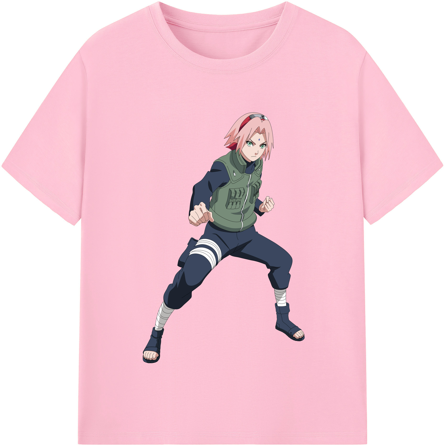（画像用） NARUTO -ナルト- 春野サクラ Haruno Sakura 綿100％半袖Tシャツ（フロントプリント）