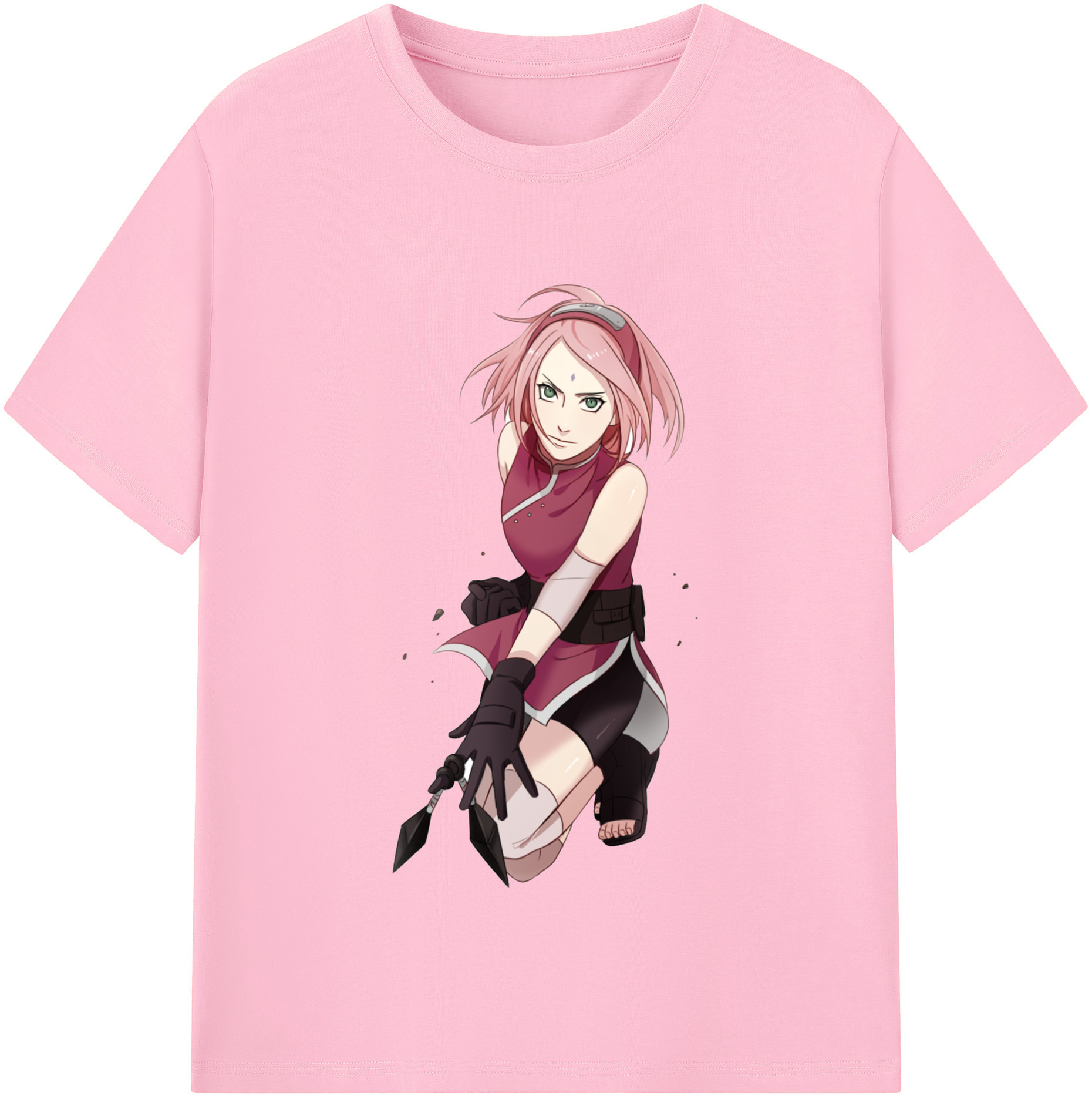 （画像用） NARUTO -ナルト- 春野サクラ Haruno Sakura 綿100％半袖Tシャツ（フロントプリント）