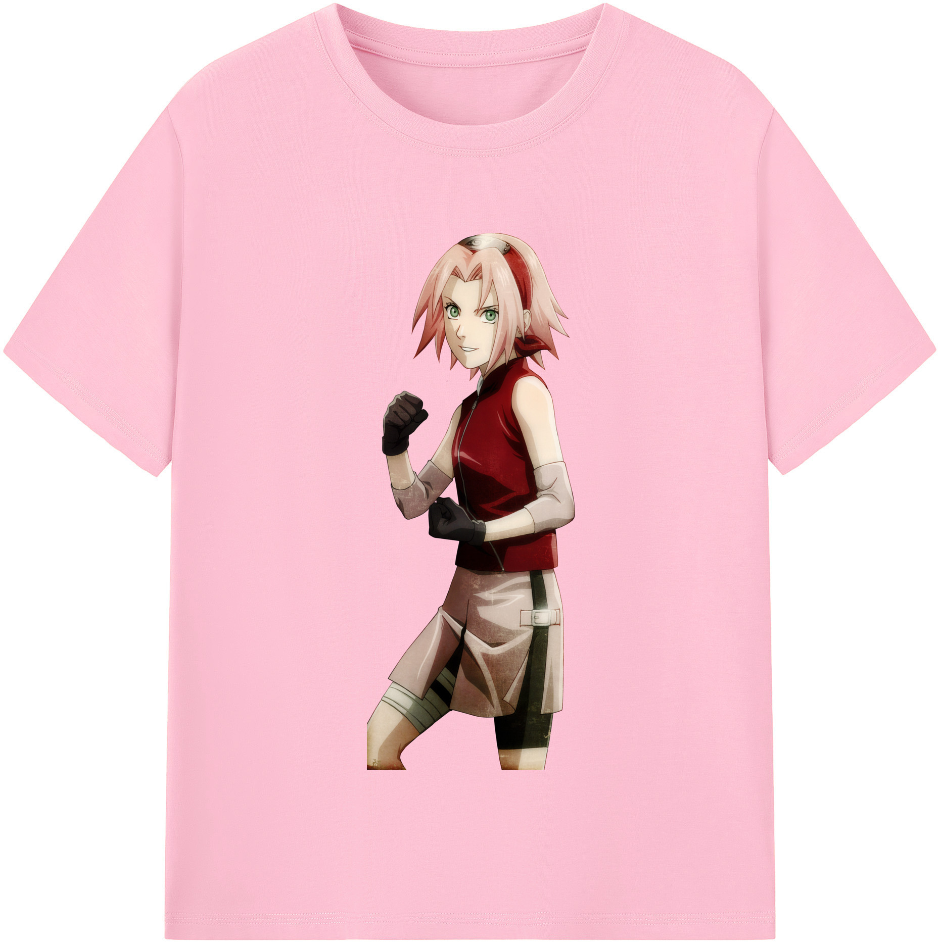 （画像用） NARUTO -ナルト- 春野サクラ Haruno Sakura 綿100％半袖Tシャツ（フロントプリント）