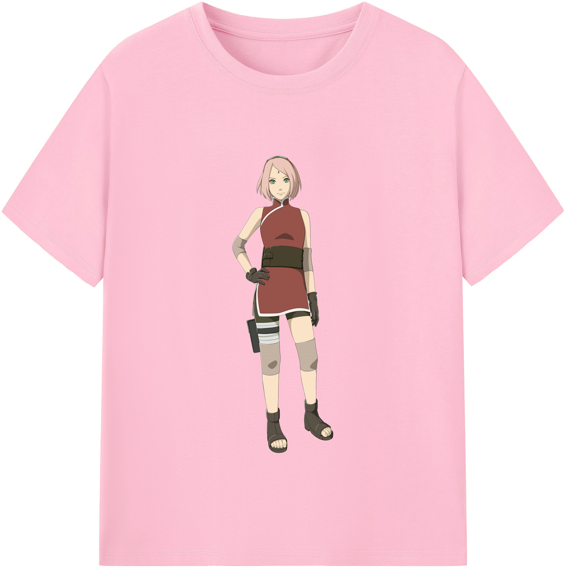 （画像用） NARUTO -ナルト- 春野サクラ Haruno Sakura 綿100％半袖Tシャツ（フロントプリント）