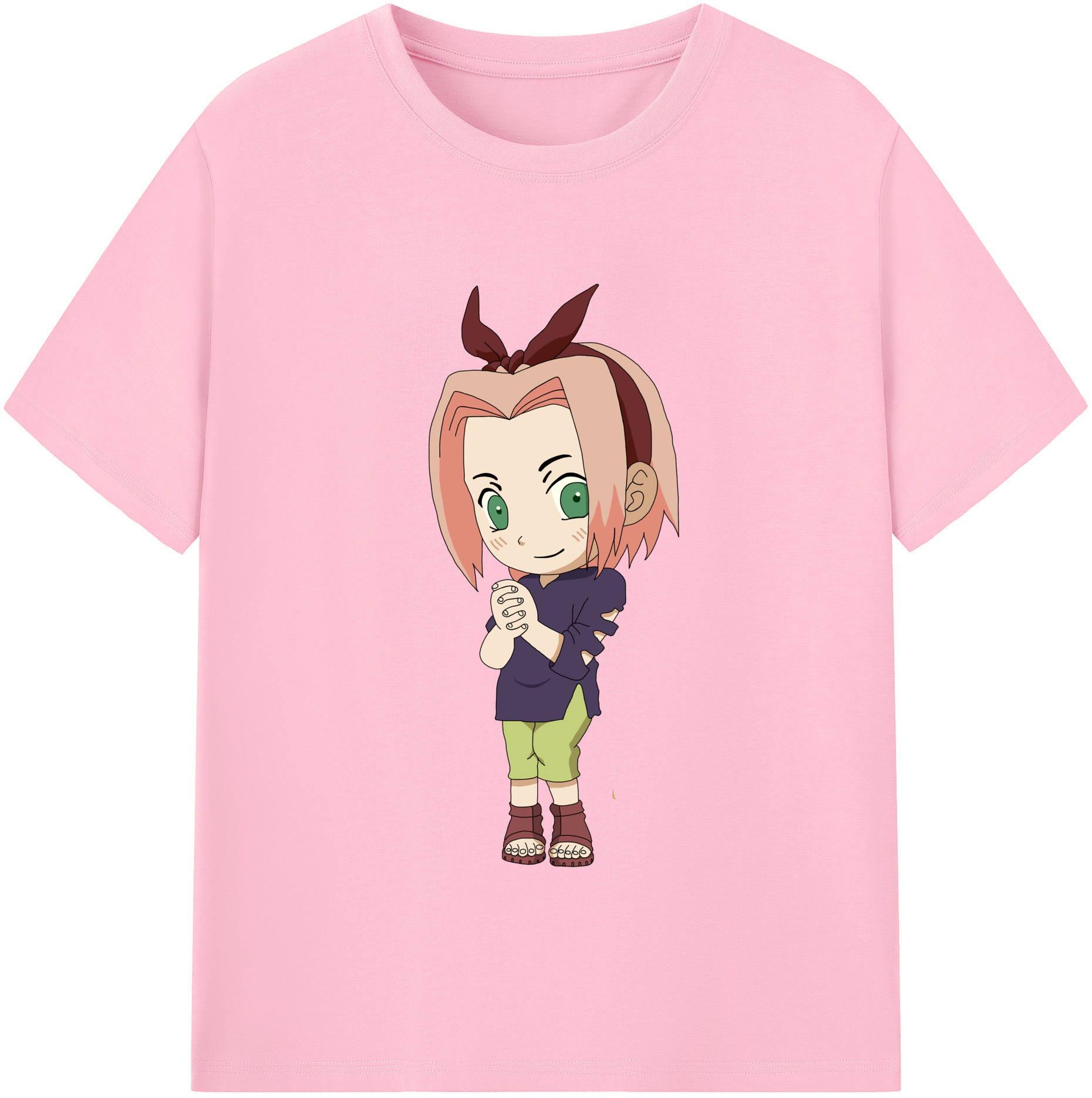 （画像用） NARUTO -ナルト- 春野サクラ Haruno Sakura 綿100％半袖Tシャツ（フロントプリント）