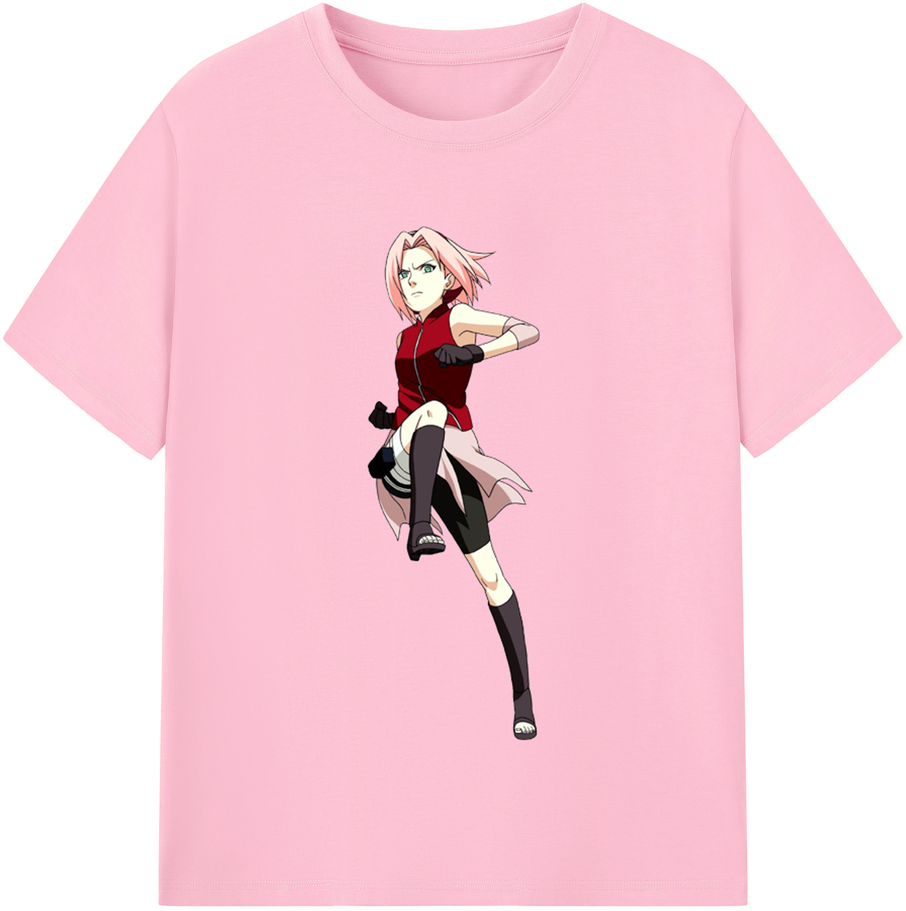 （画像用） NARUTO -ナルト- 春野サクラ Haruno Sakura 綿100％半袖Tシャツ（フロントプリント）