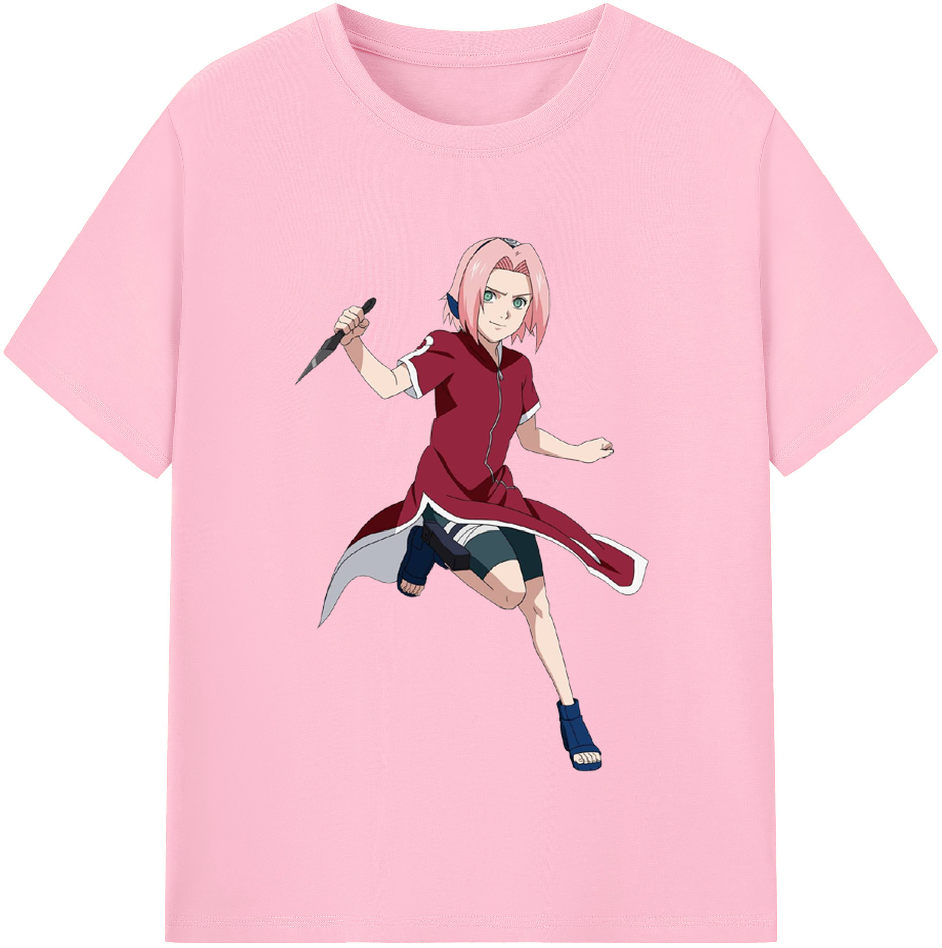 （画像用） NARUTO -ナルト- 春野サクラ Haruno Sakura 綿100％半袖Tシャツ（フロントプリント）