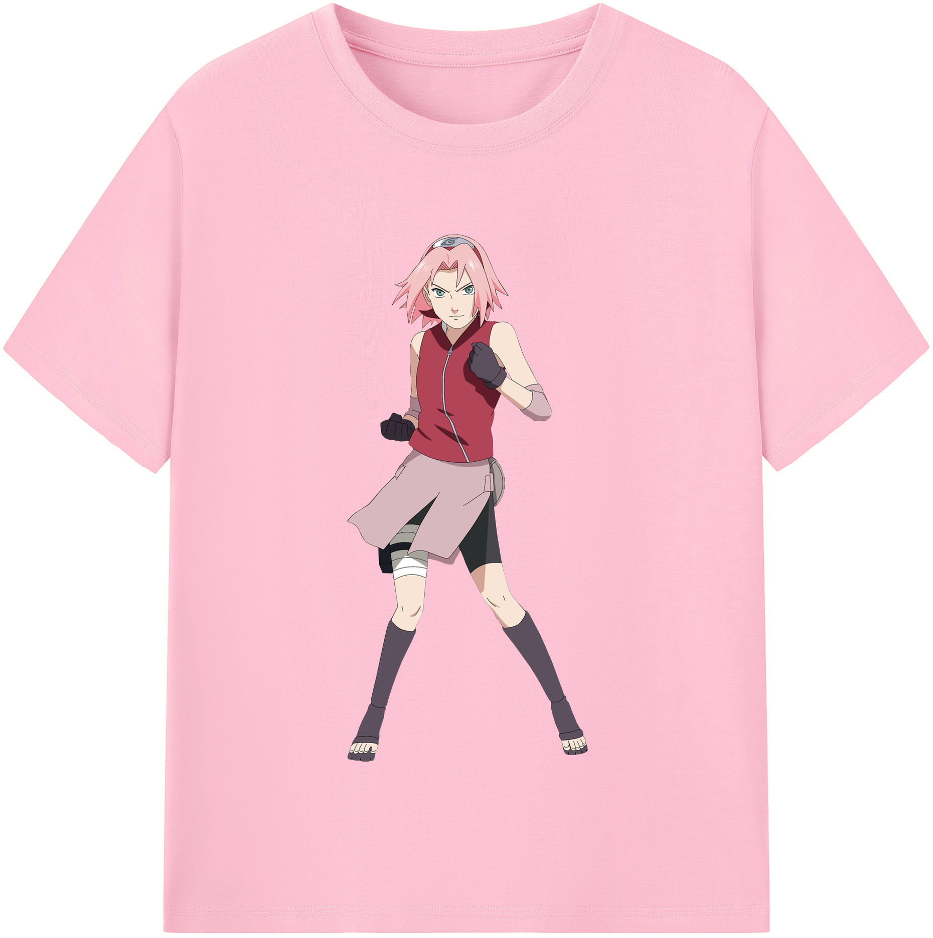 （画像用） NARUTO -ナルト- 春野サクラ Haruno Sakura 綿100％半袖Tシャツ（フロントプリント）