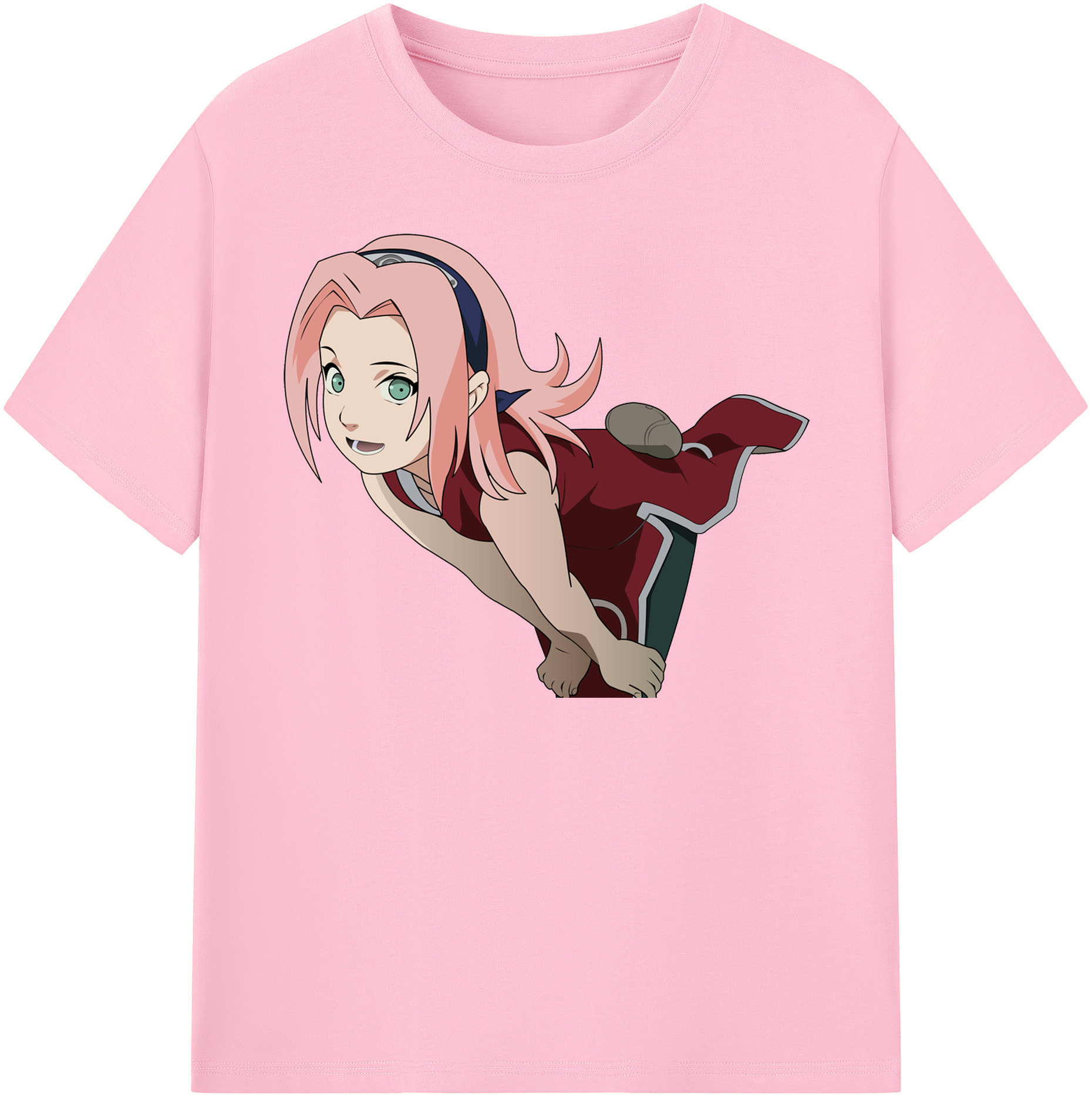 （画像用） NARUTO -ナルト- 春野サクラ Haruno Sakura 綿100％半袖Tシャツ（フロントプリント）