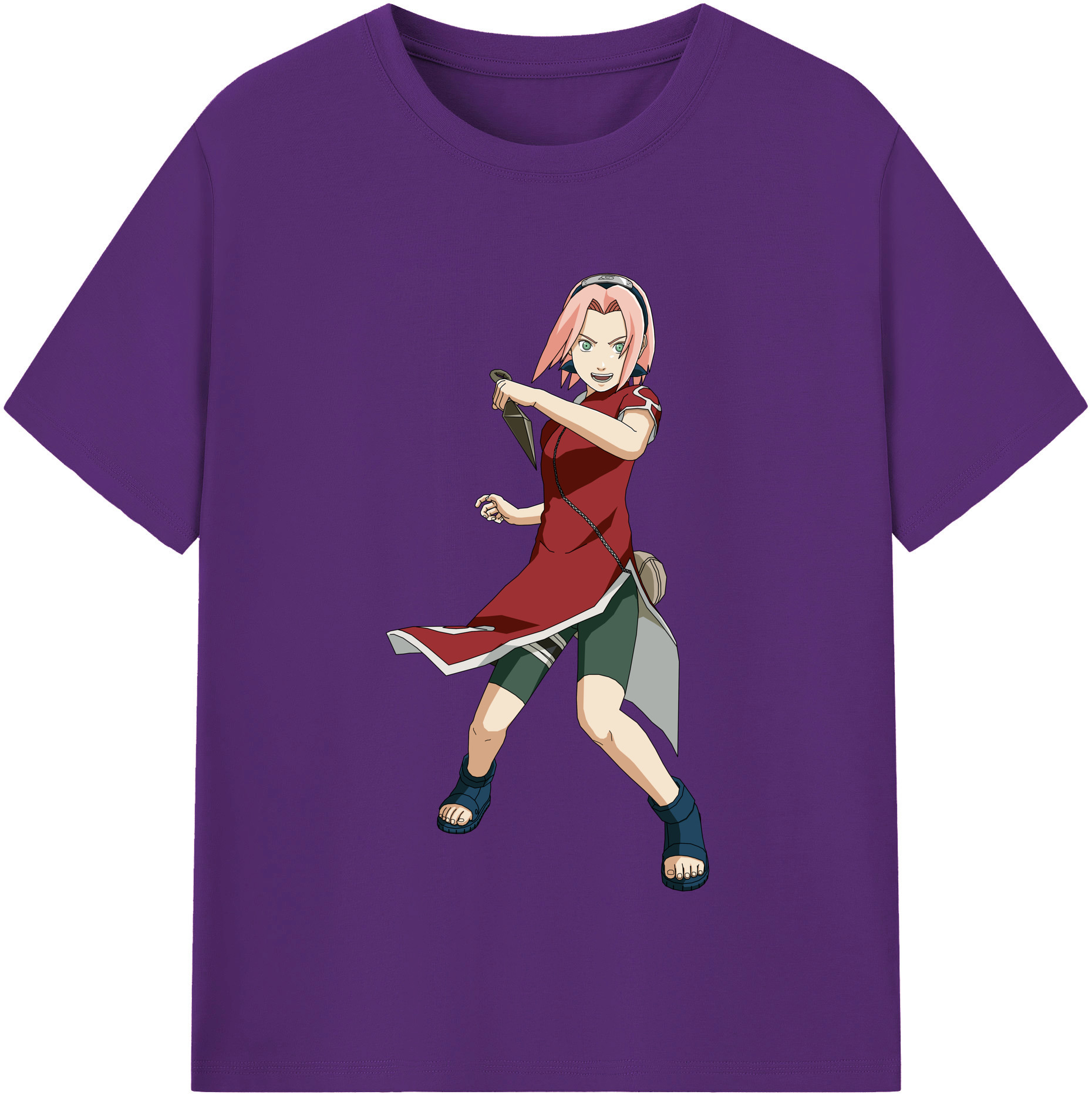 （画像用） NARUTO -ナルト- 春野サクラ Haruno Sakura 綿100％半袖Tシャツ（フロントプリント）